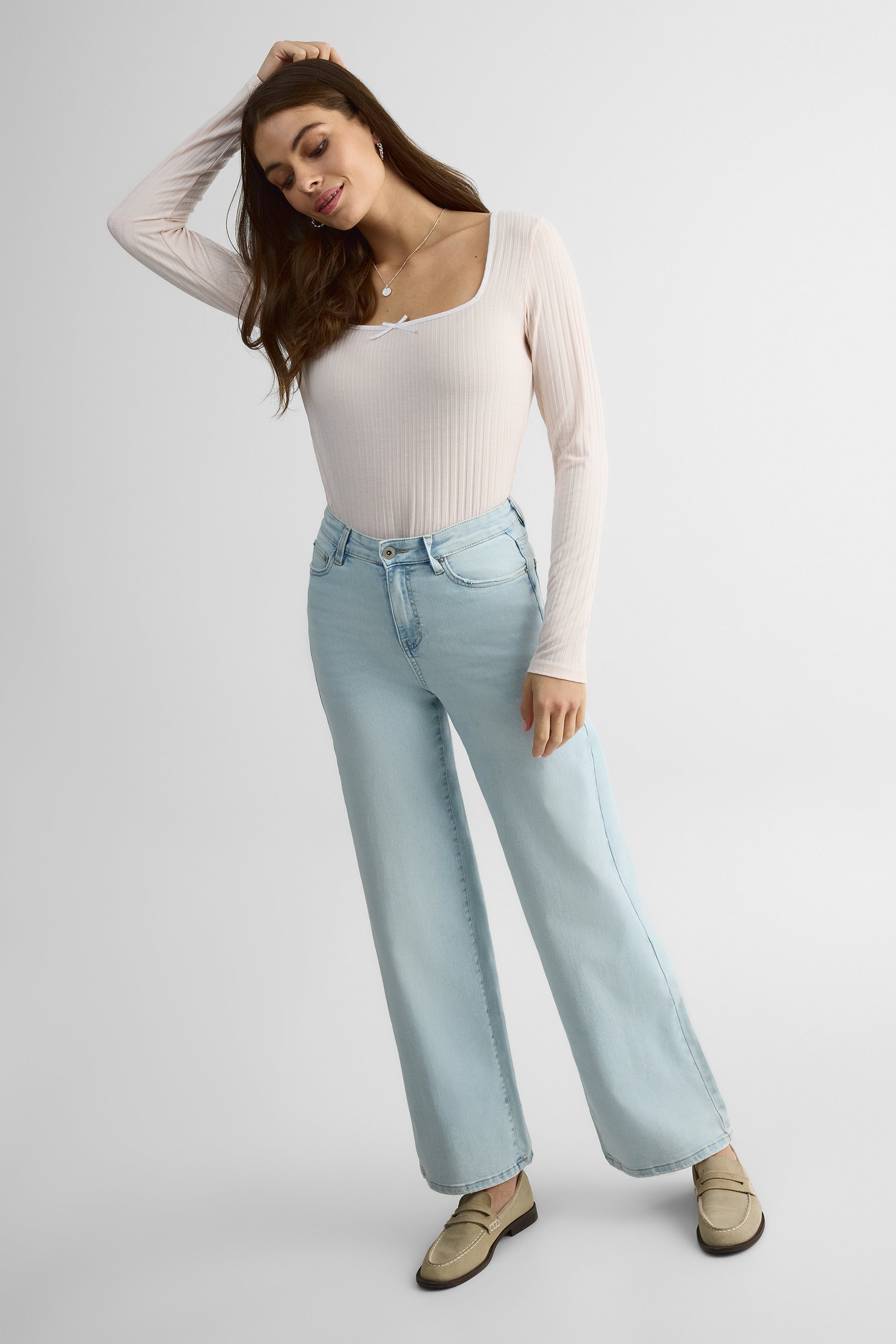 Chandail M/longues col carré – Femme && ROSE