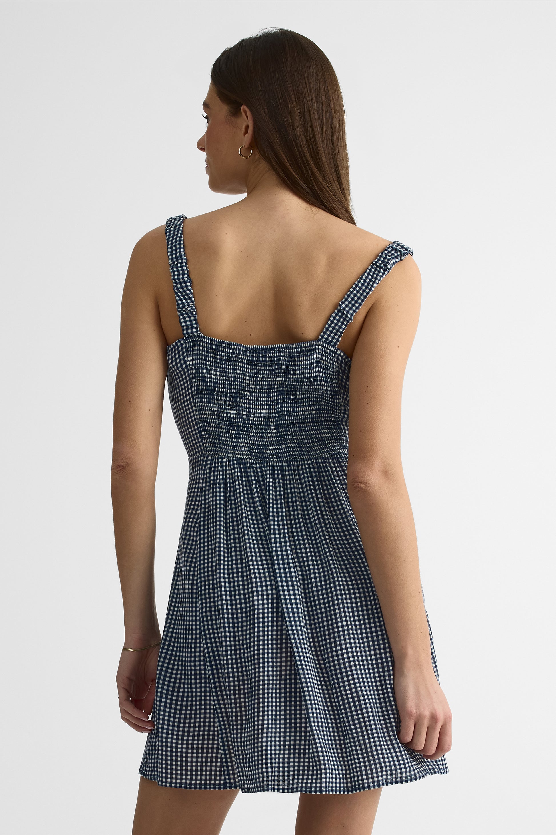 Robe S/manches V Neck en viscose - Femme && MARIN/MULTI