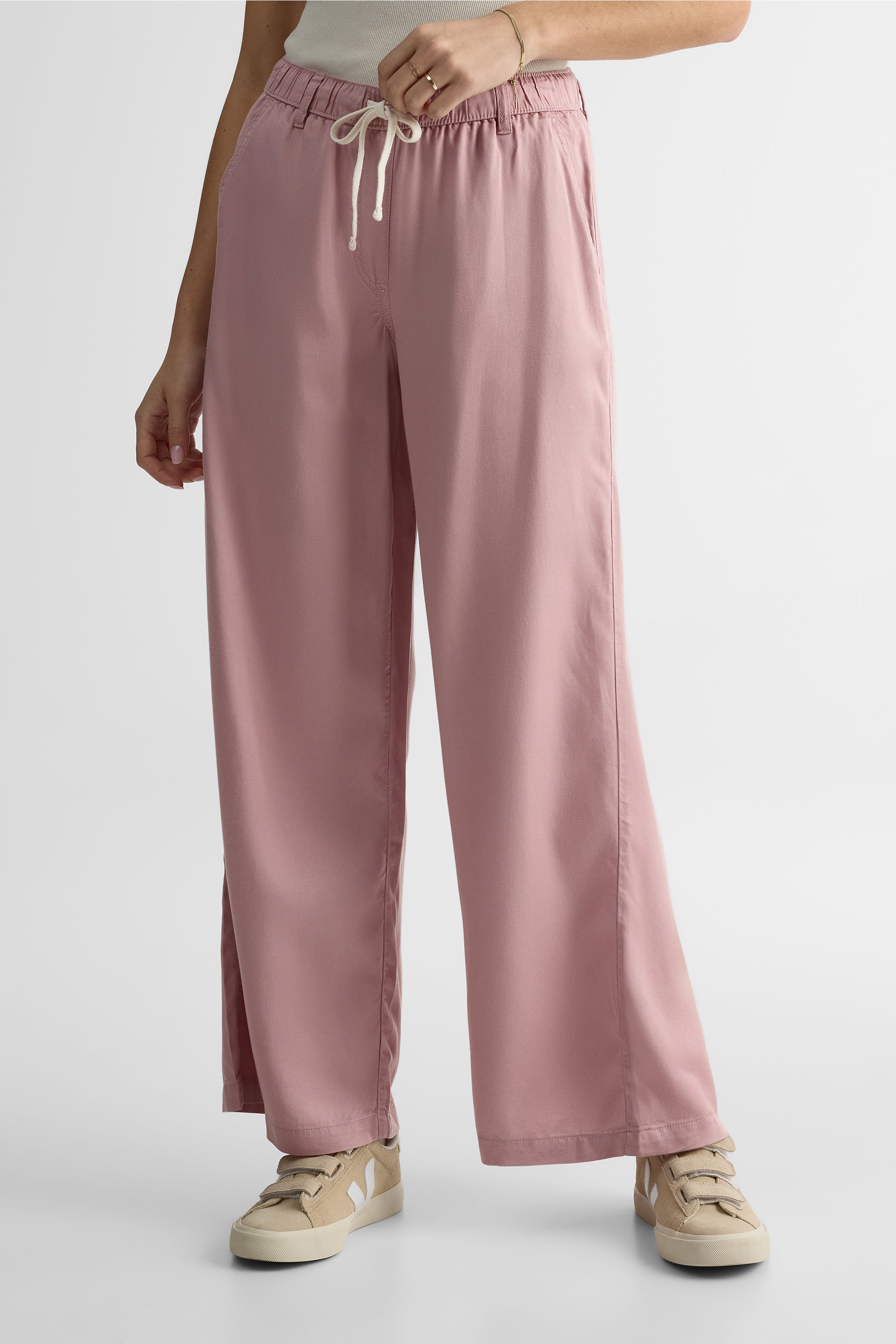 Pantalon large élastique avec poches – Femme && ROSE
