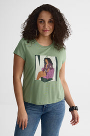 Chandail M/courtes semi-ajusté en modal - Femme && VERT