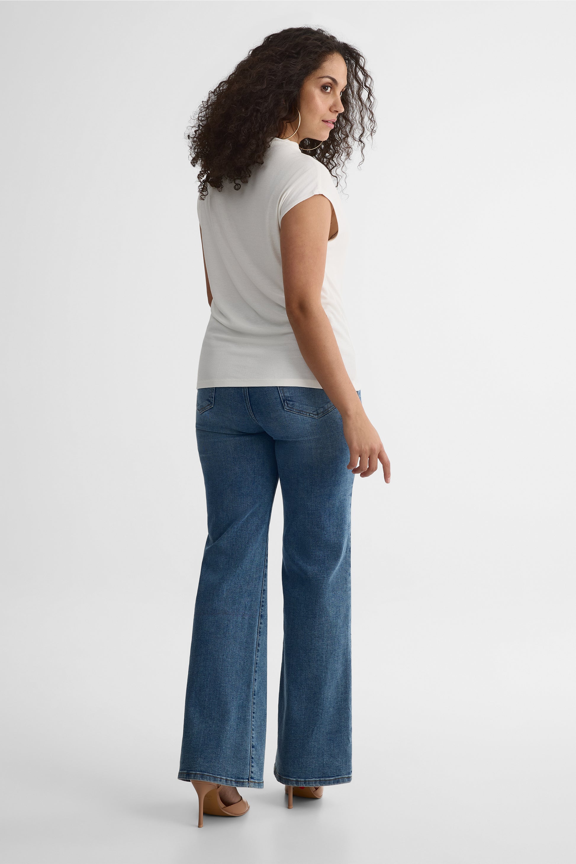 Chandail M/courtes Dolman col haut – Femme && BLANC CASSÉ