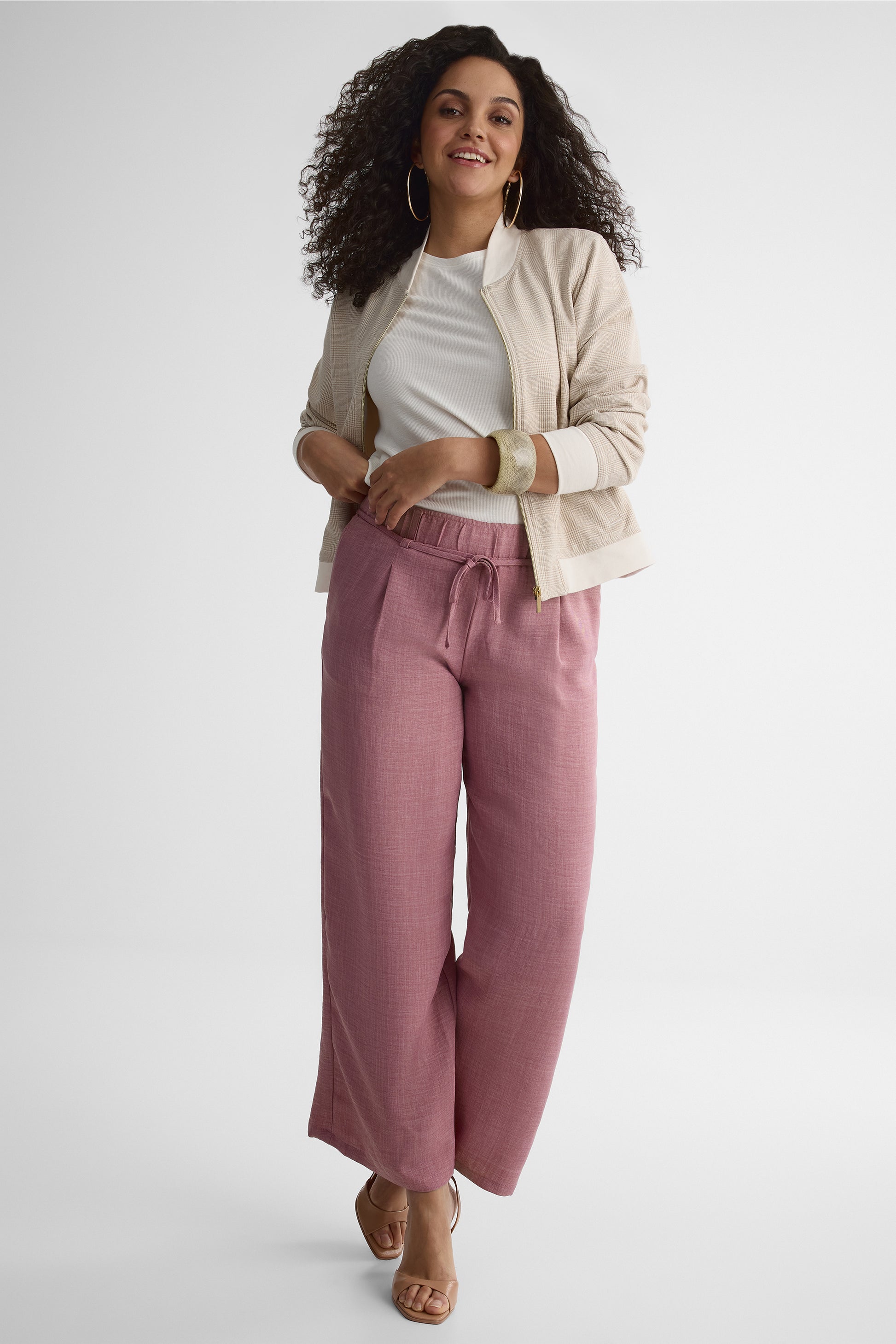 Chandail M/courtes en modal, coupe droite - Femme && BLANC CASSÉ