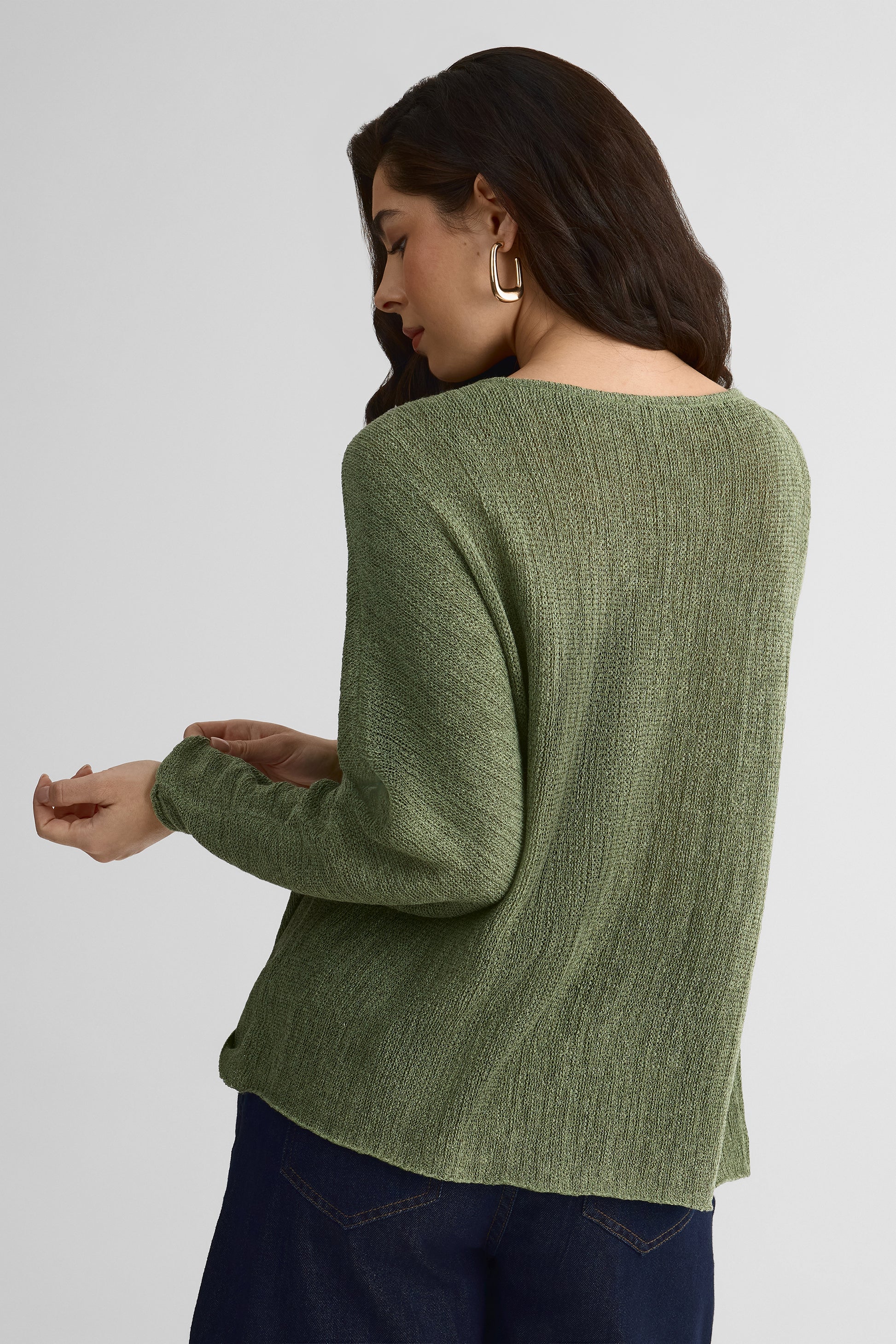 Chandail M/longues Dolman – Femme, Boxy Fit && VERT MIXTE