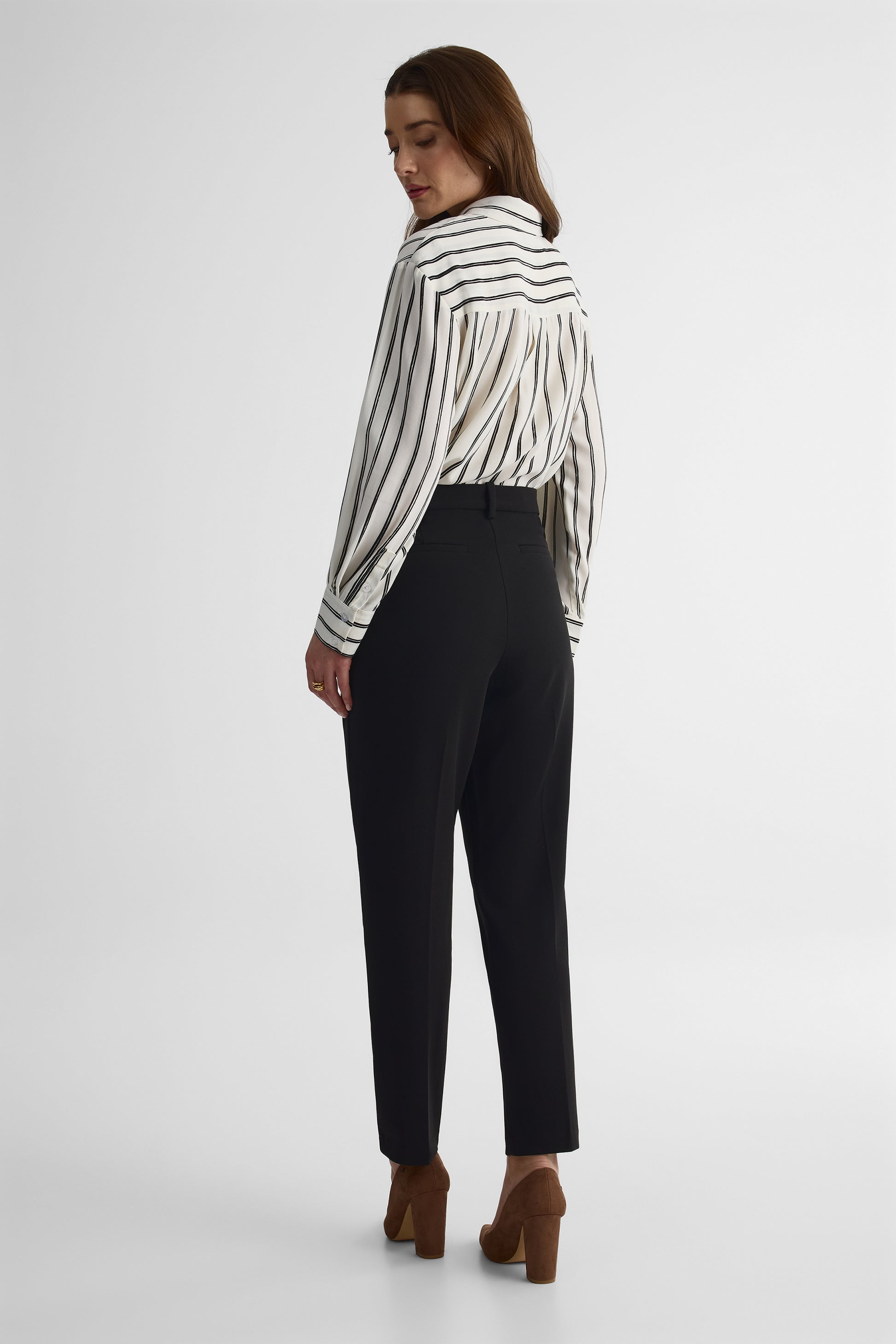 Pantalon cropped taille régulière – Femme && NOIR