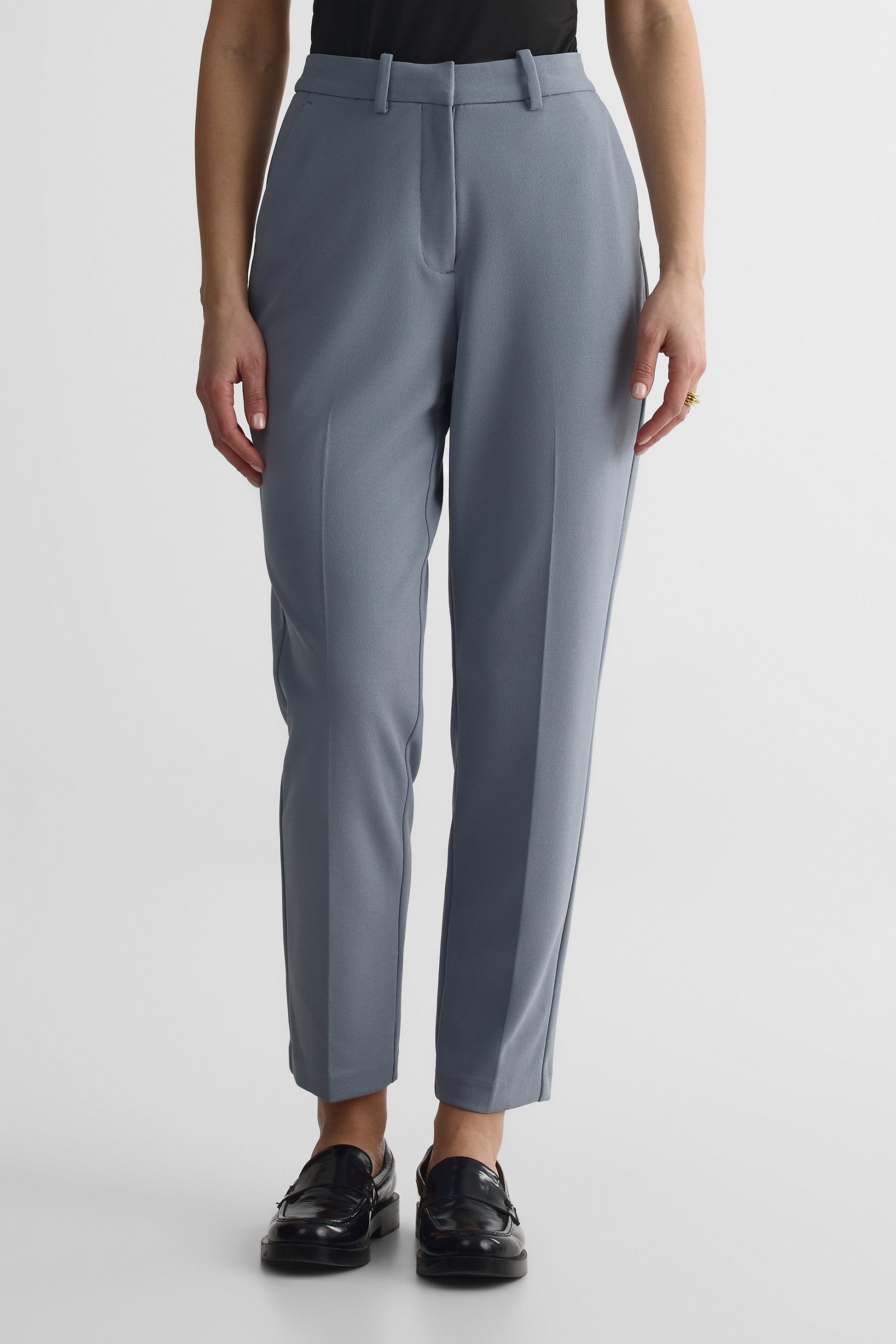 Pantalon cropped taille régulière – Femme && GRIS