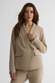 Veston tailleur semi-ajusté avec poches - Femme && BEIGE
