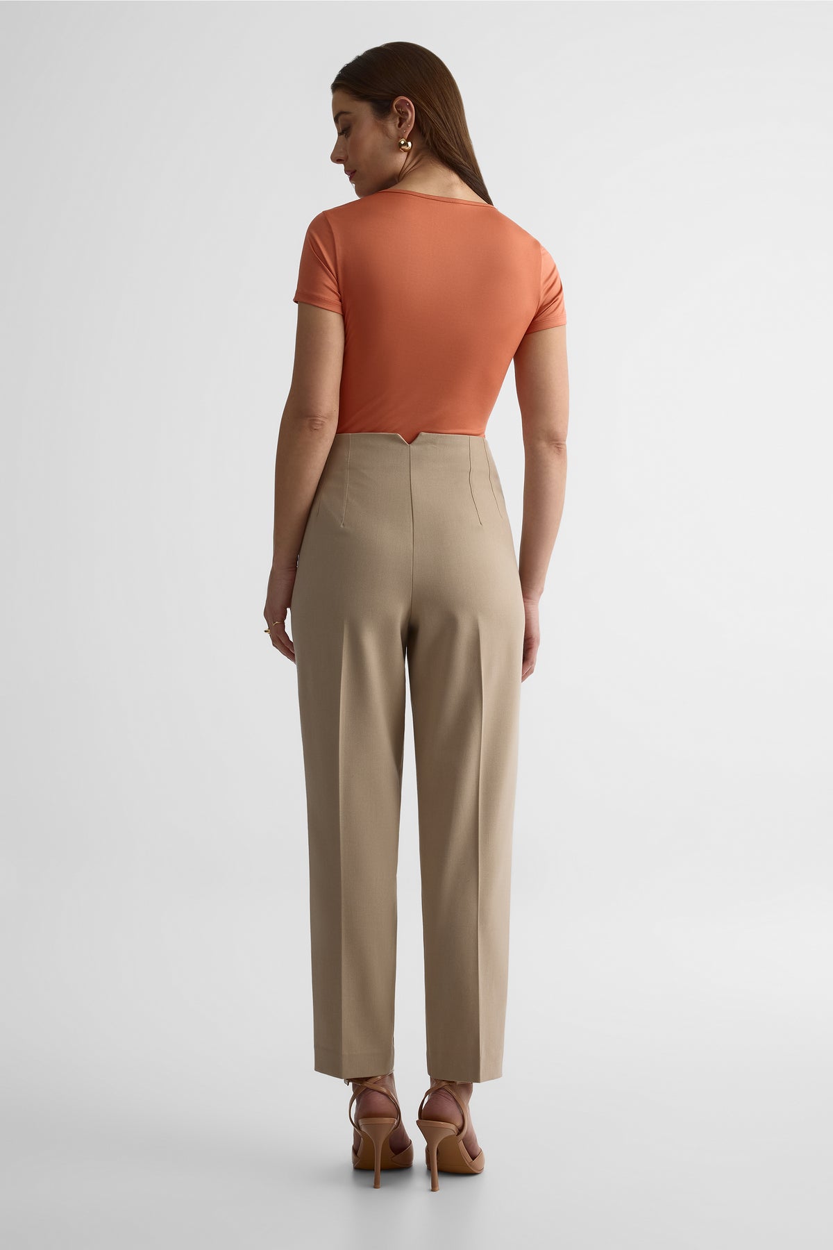 Pantalon taille haute stretch - Femme && BEIGE