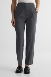 Pantalon taille haute stretch - Femme && GRIS MIXTE