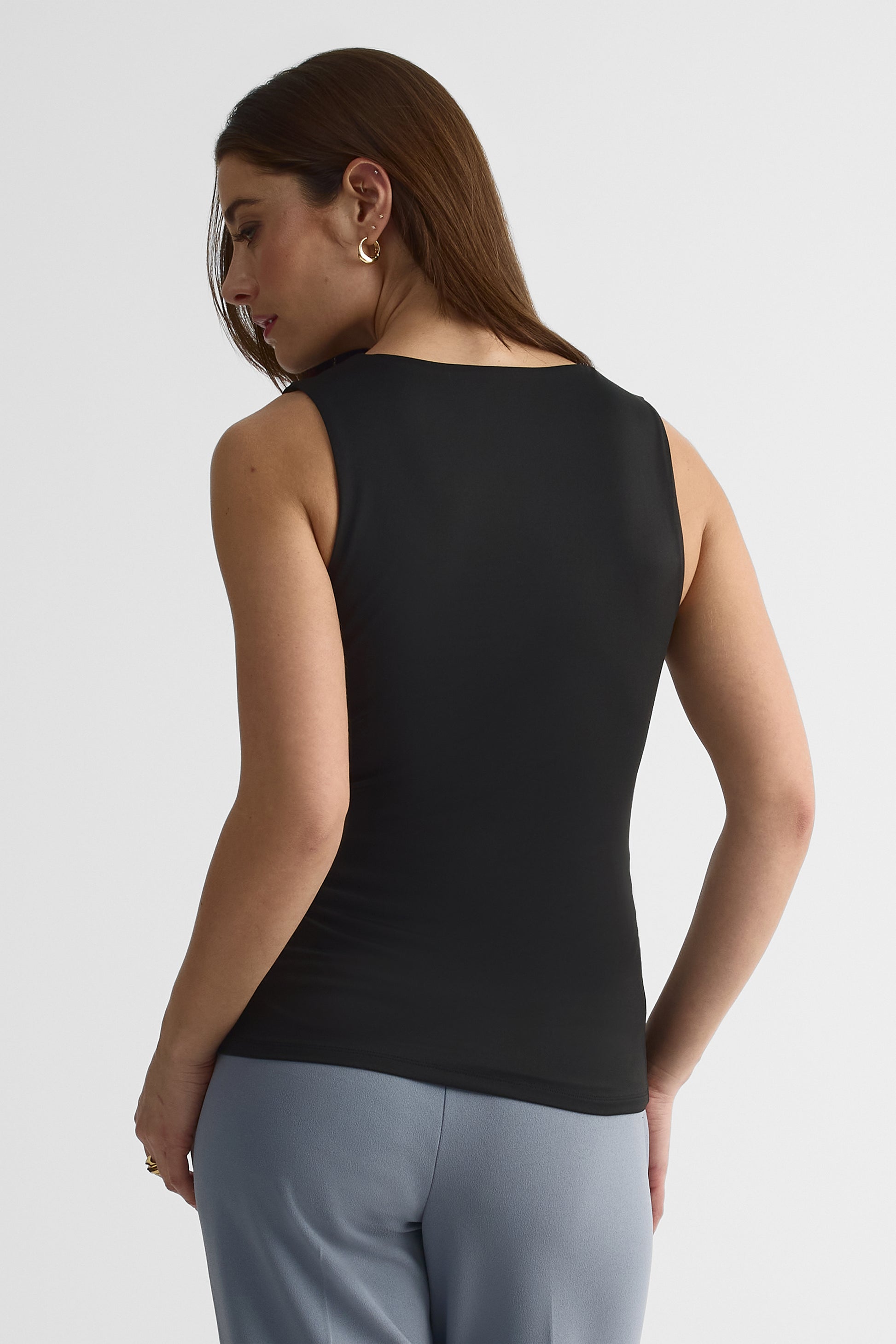Camisole ajustée col carré – Femme && NOIR