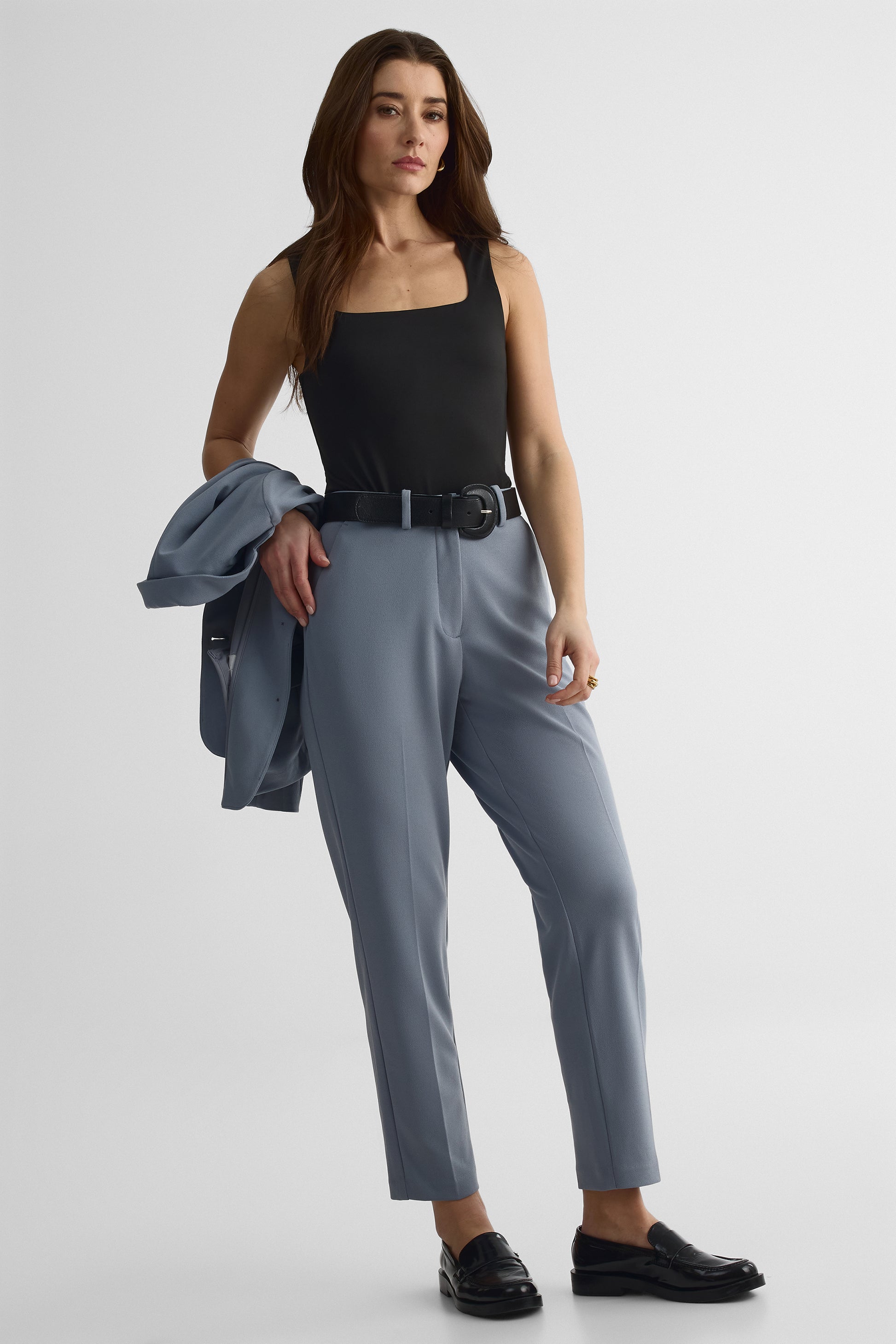 Camisole ajustée col carré – Femme && NOIR