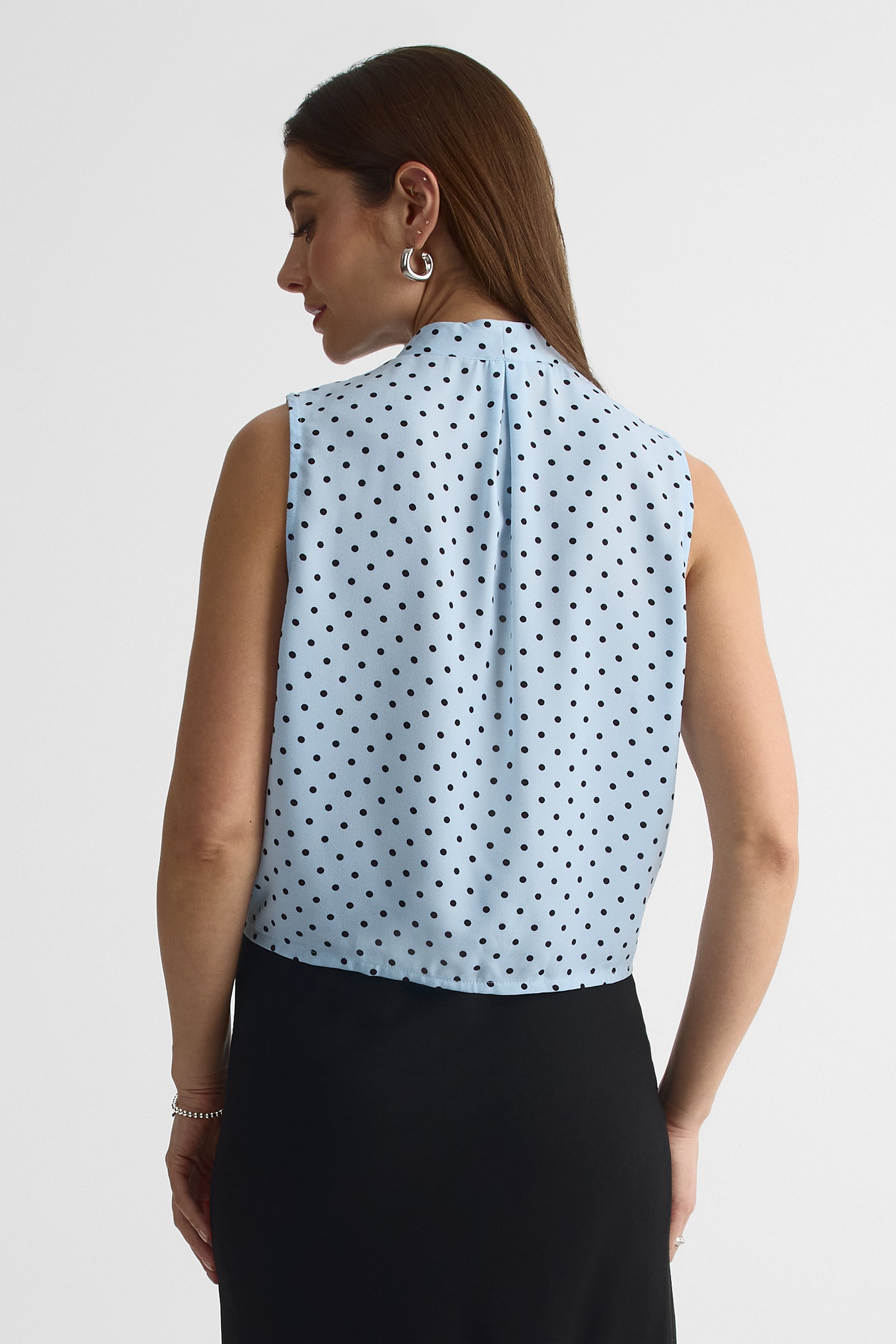 Blouse surplice fluide à manches - Femme && BLEU MULTI