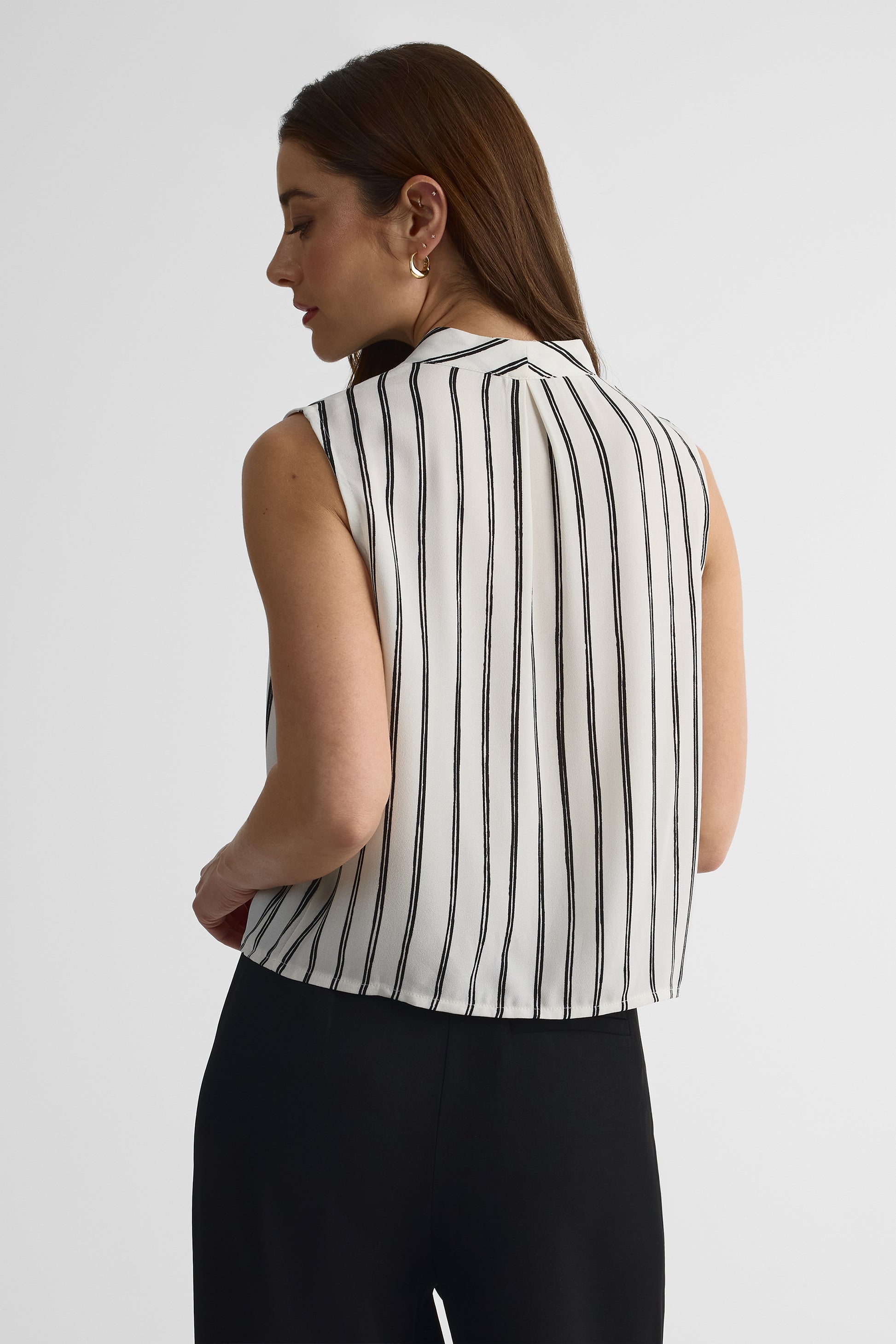 Blouse surplice fluide à manches - Femme && BLANC CASSÉ/MULTI