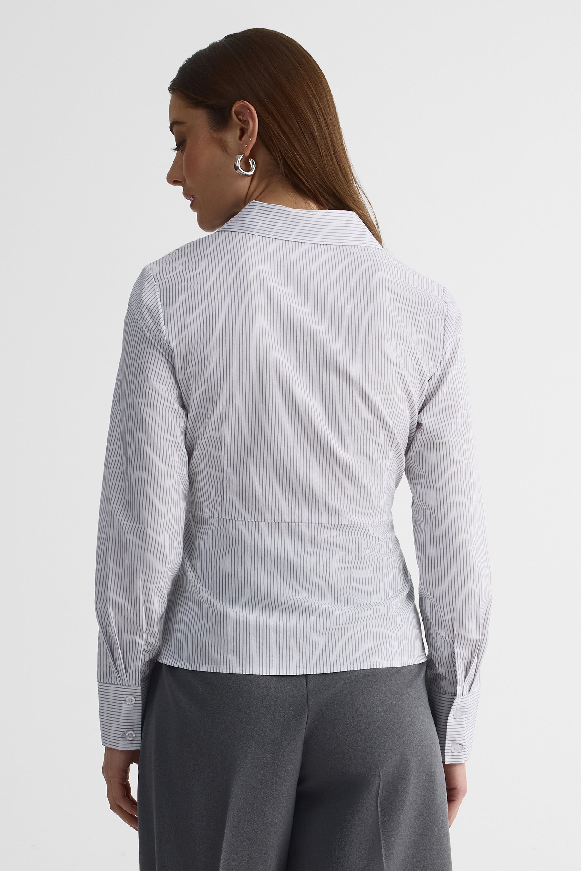 Chemisier ajusté à manches longues – Femme && GRIS MULTI