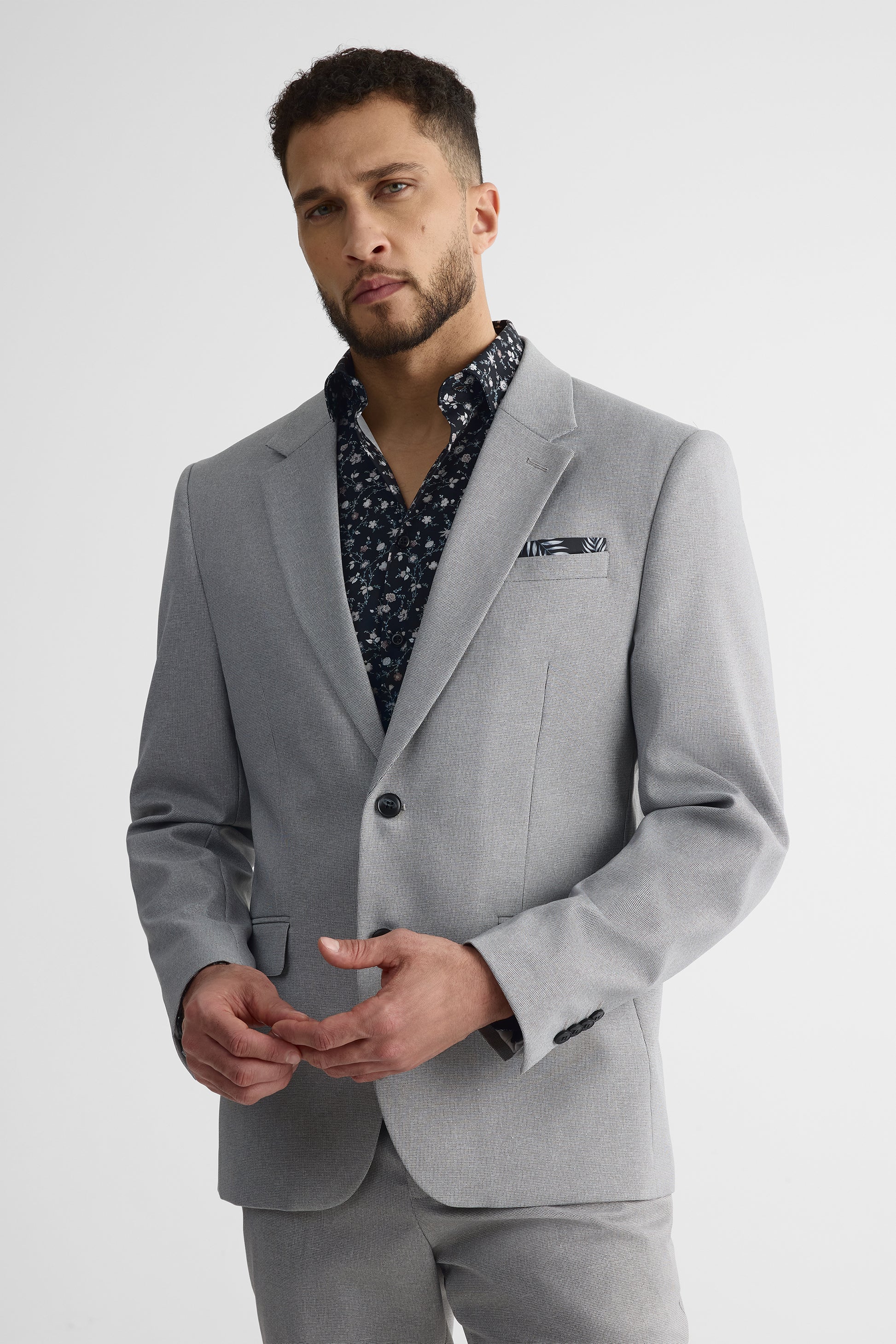 Veston régulier à 2 boutons – Homme && GRIS