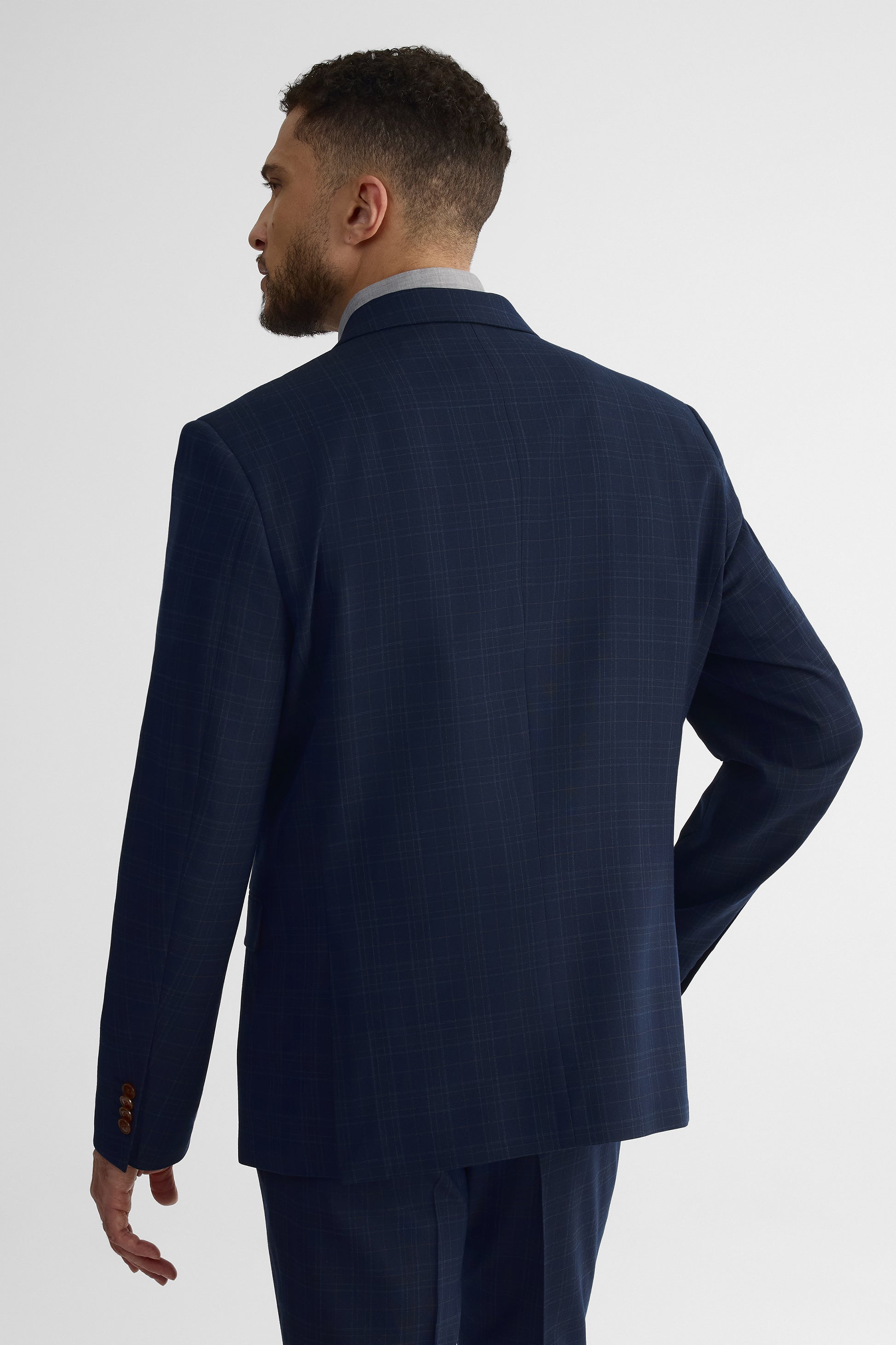 Veston ajusté à carreaux – Homme && MARIN