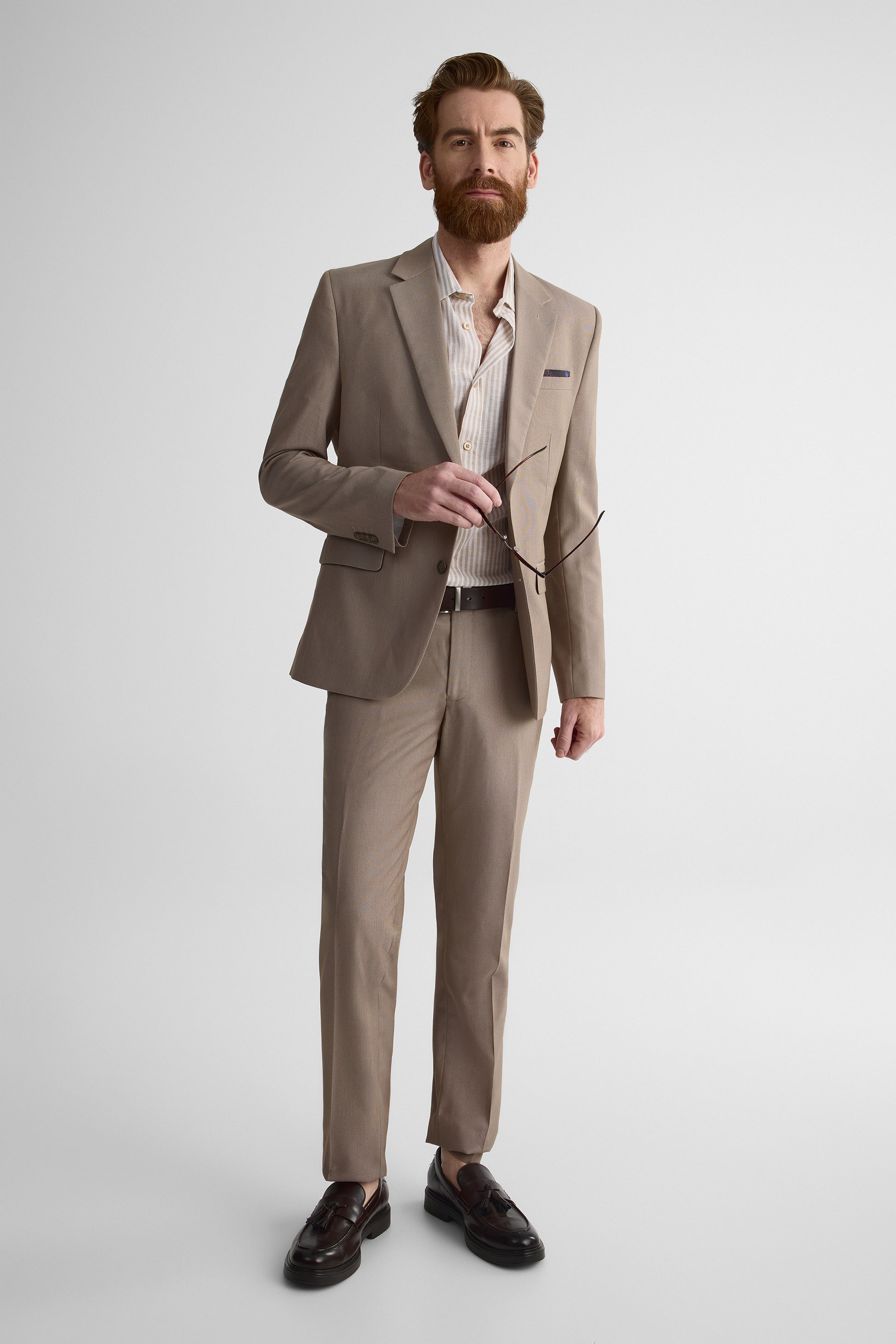 Veston régulier à 2 boutons – Homme && BEIGE