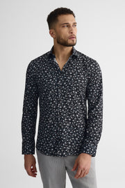 Chemise à manches longues en microfibre - Homme && NOIR/MULTI