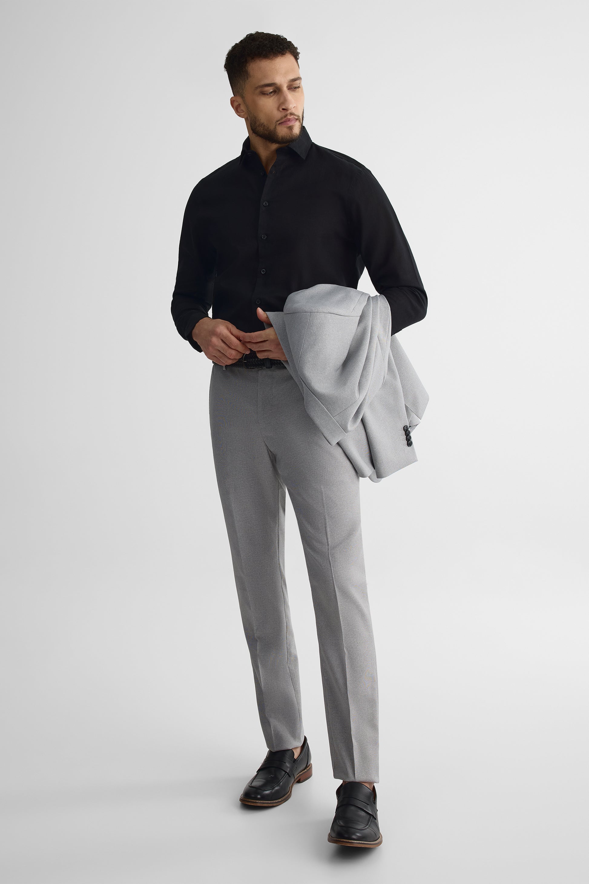 Chemise manches longues coupe moderne – Homme && NOIR