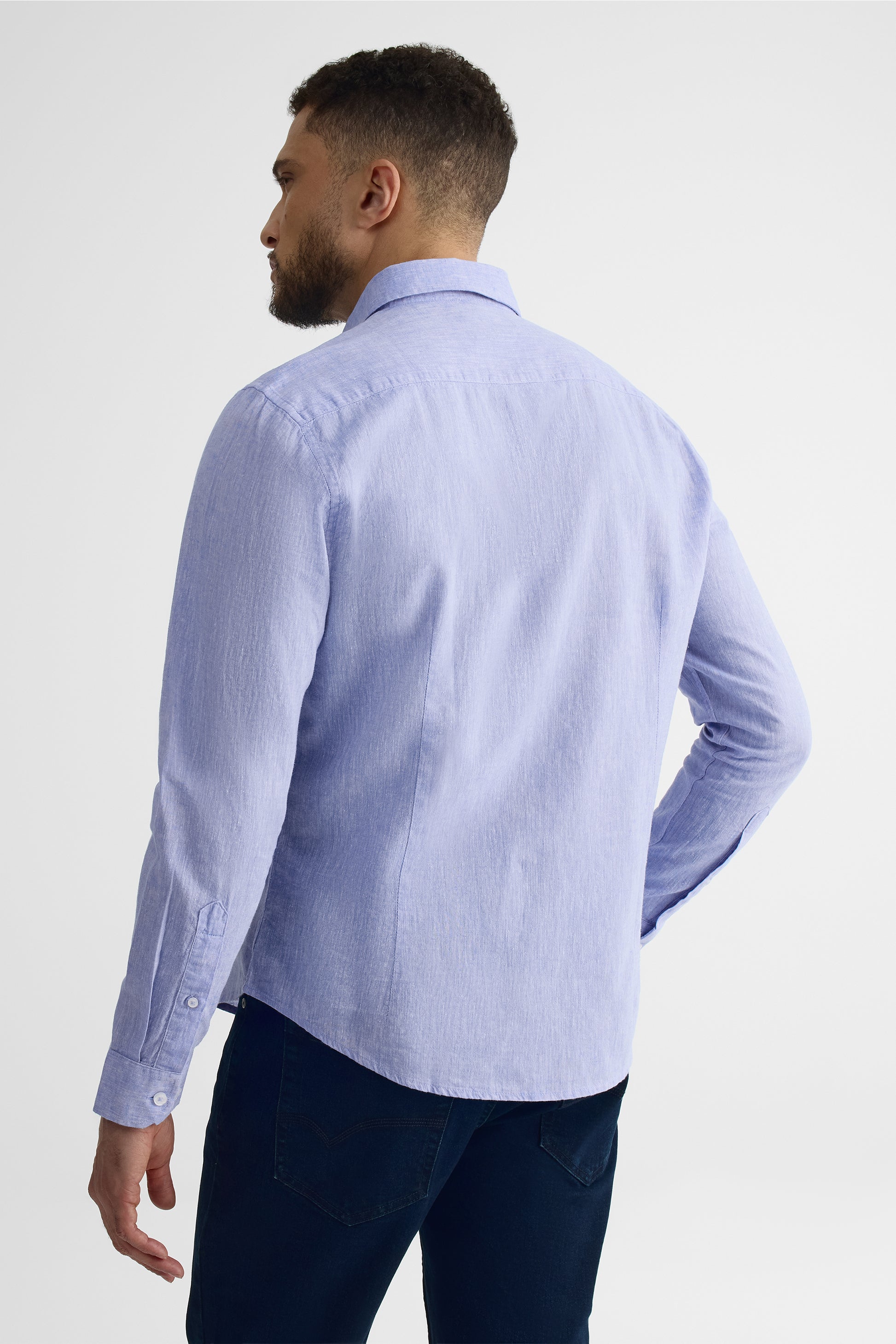 Chemise manches longues coupe moderne – Homme && BLEU
