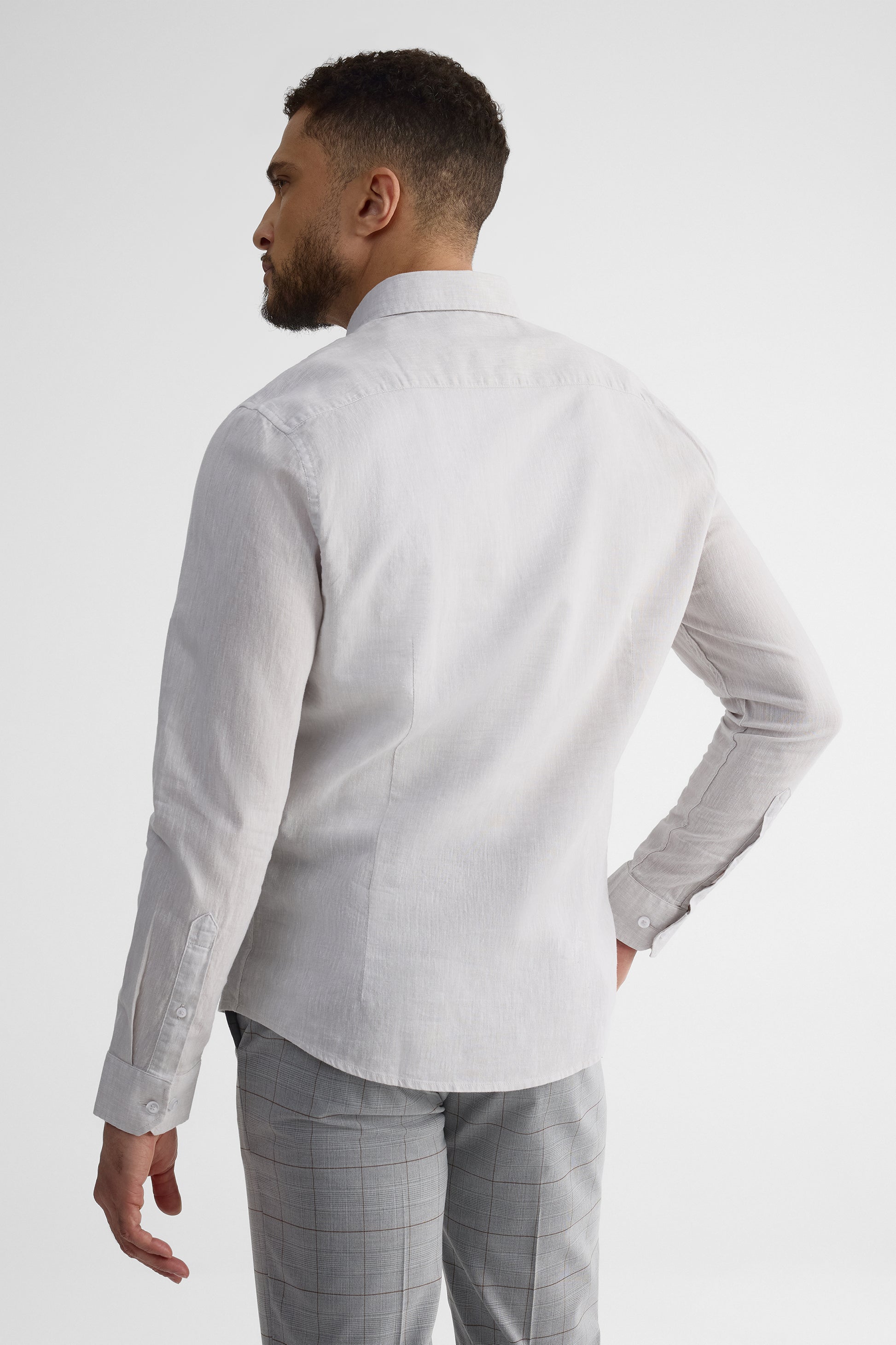 Chemise manches longues coupe moderne – Homme && ARGENT