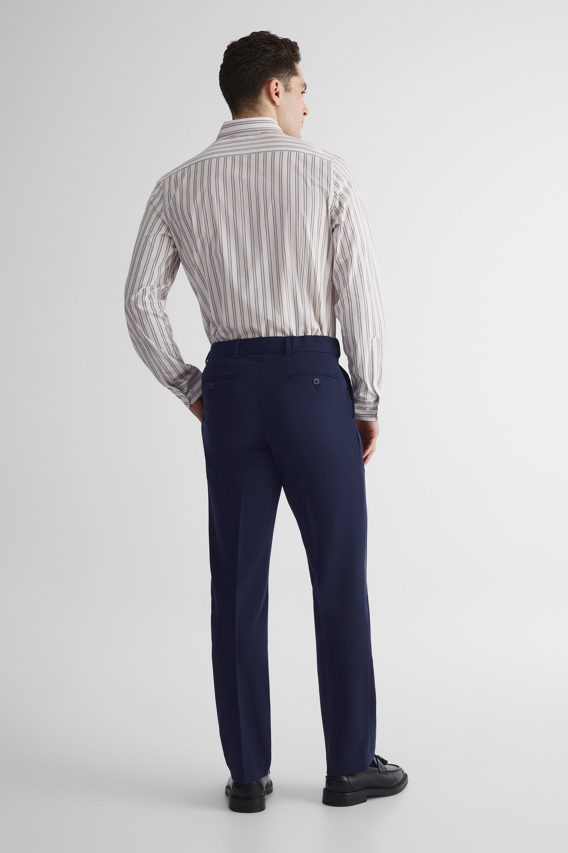 Pantalon oblique bi-stretch coupe régulière – Homme && BLEU FONCE