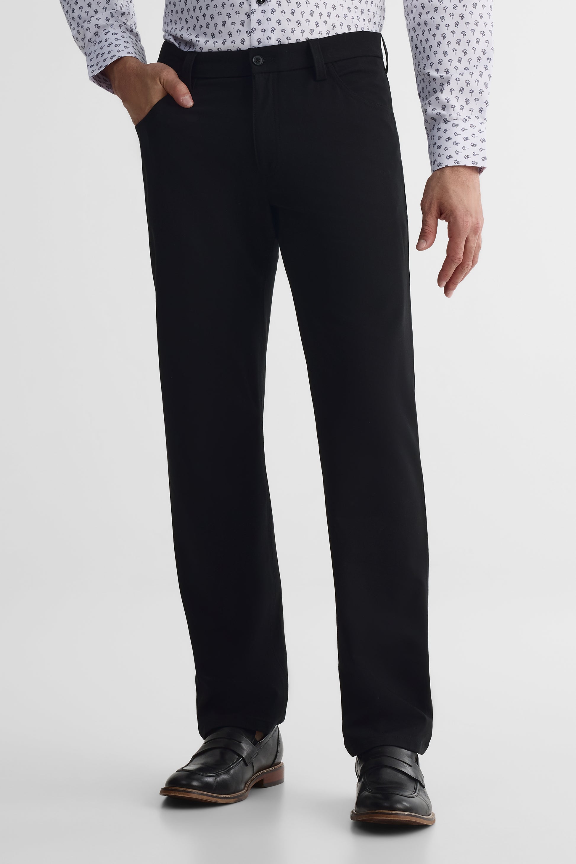 Pantalon coupe régulière bi-stretch – Homme && NOIR