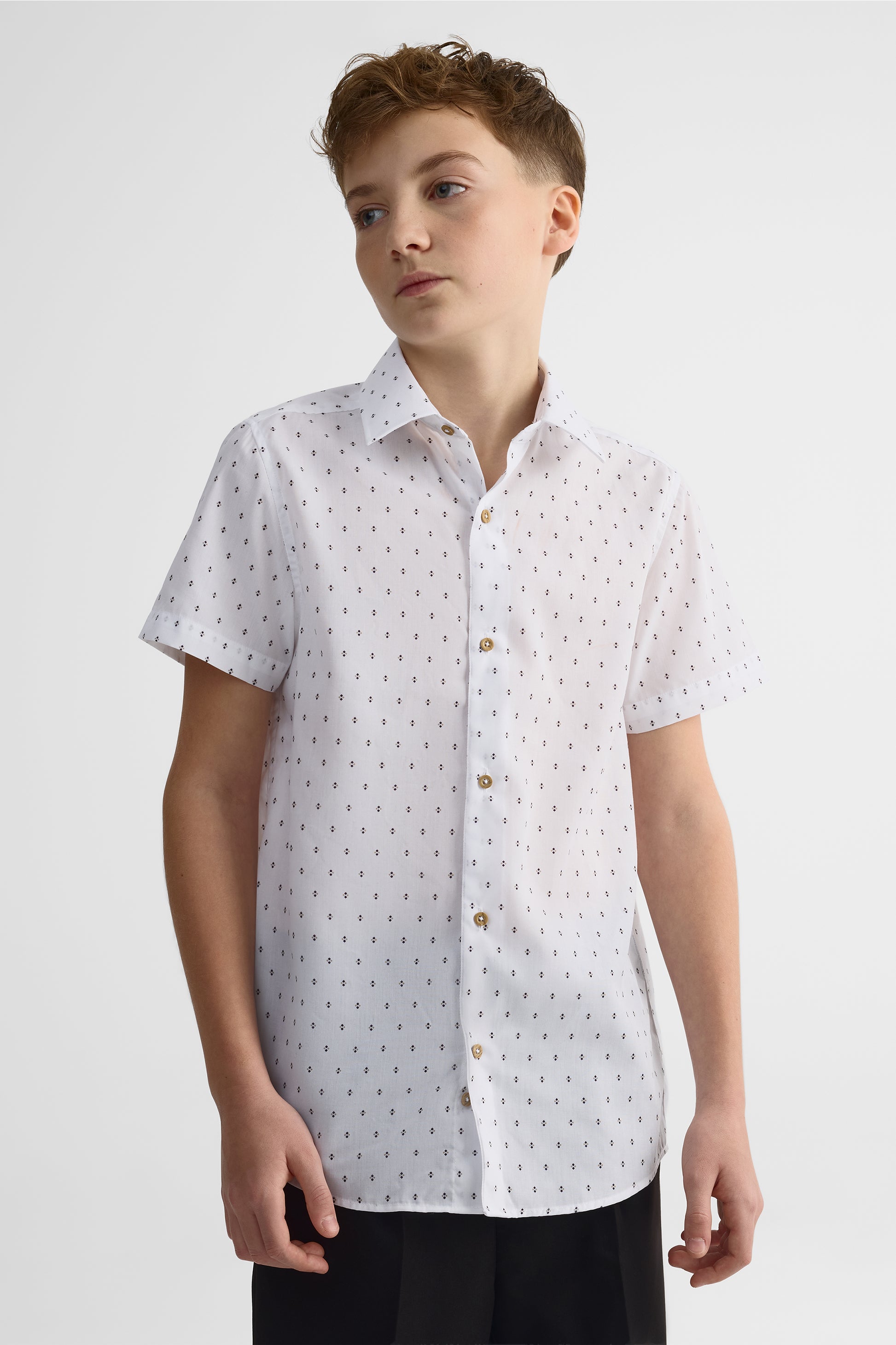 Chemise manches courtes en poplin - Enfant garçon && BLANC