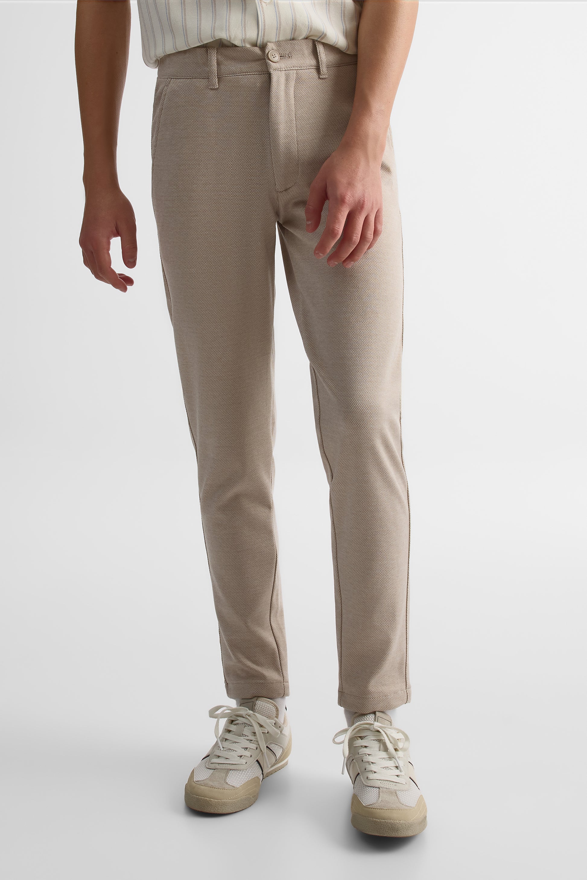 Pantalon uni stretch avec poches - Ado garçon && BEIGE