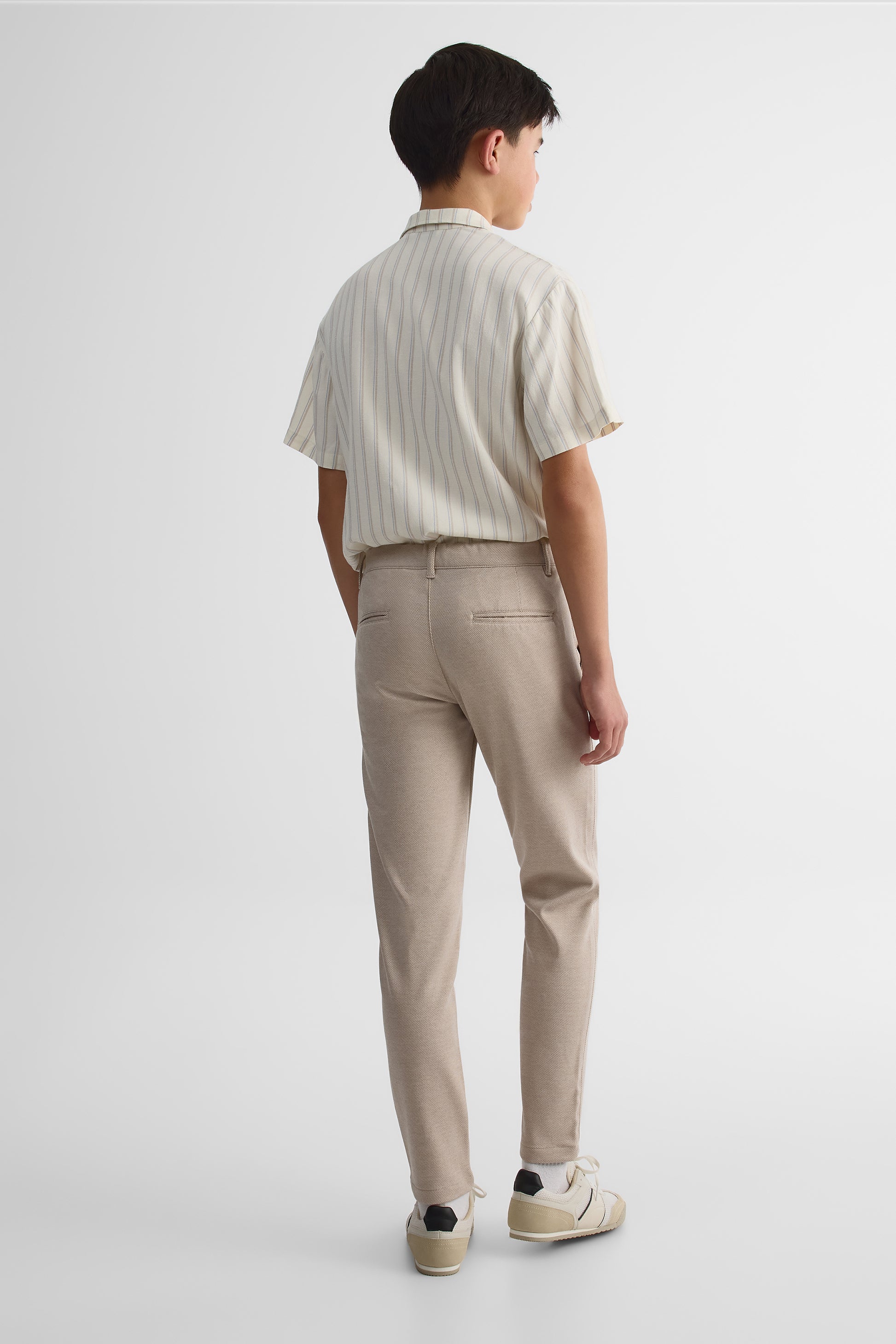 Pantalon uni stretch avec poches - Ado garçon && BEIGE