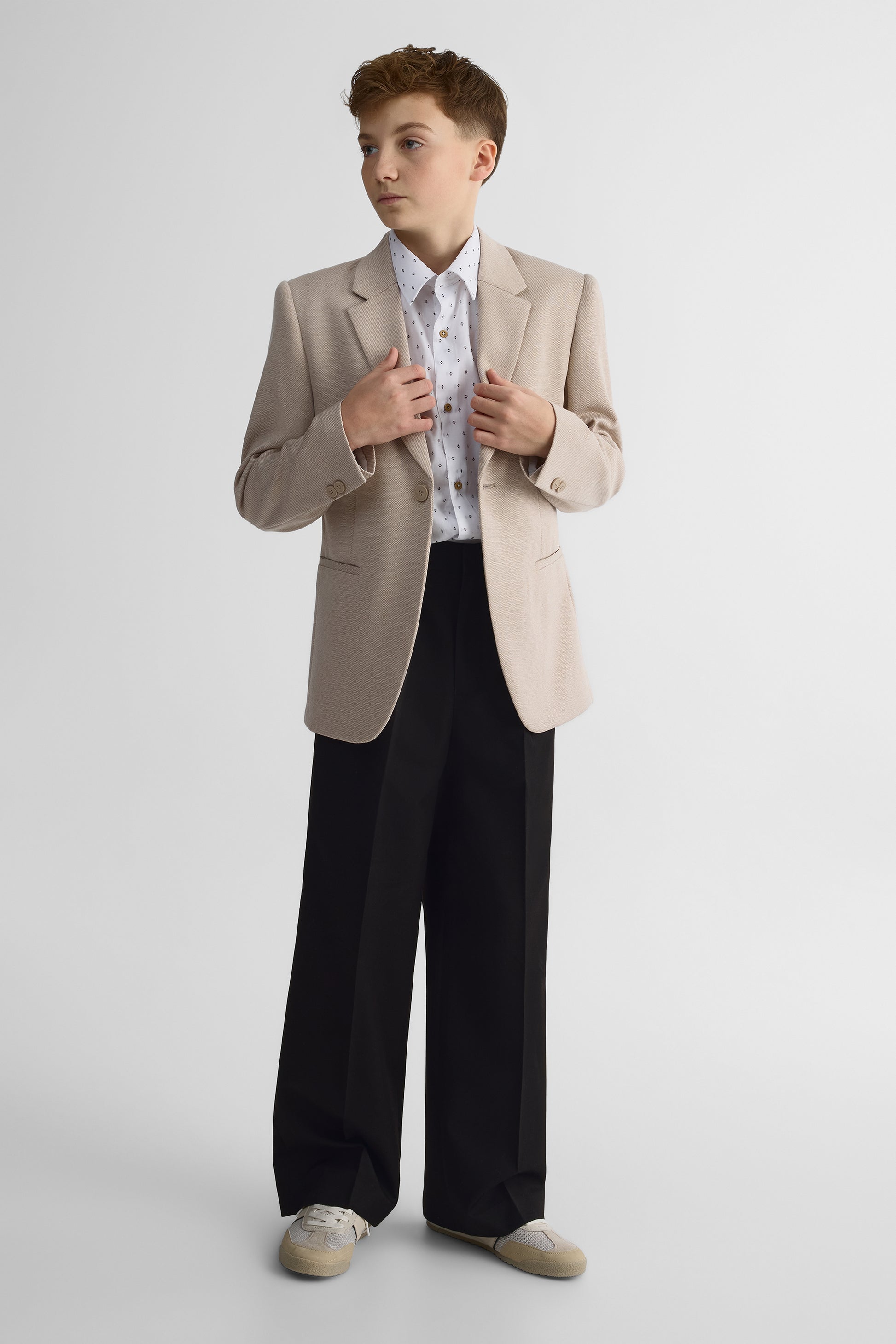 Veston uni stretch ajusté – Ado garçon && BEIGE