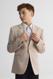 Veston uni stretch ajusté – Ado garçon && BEIGE