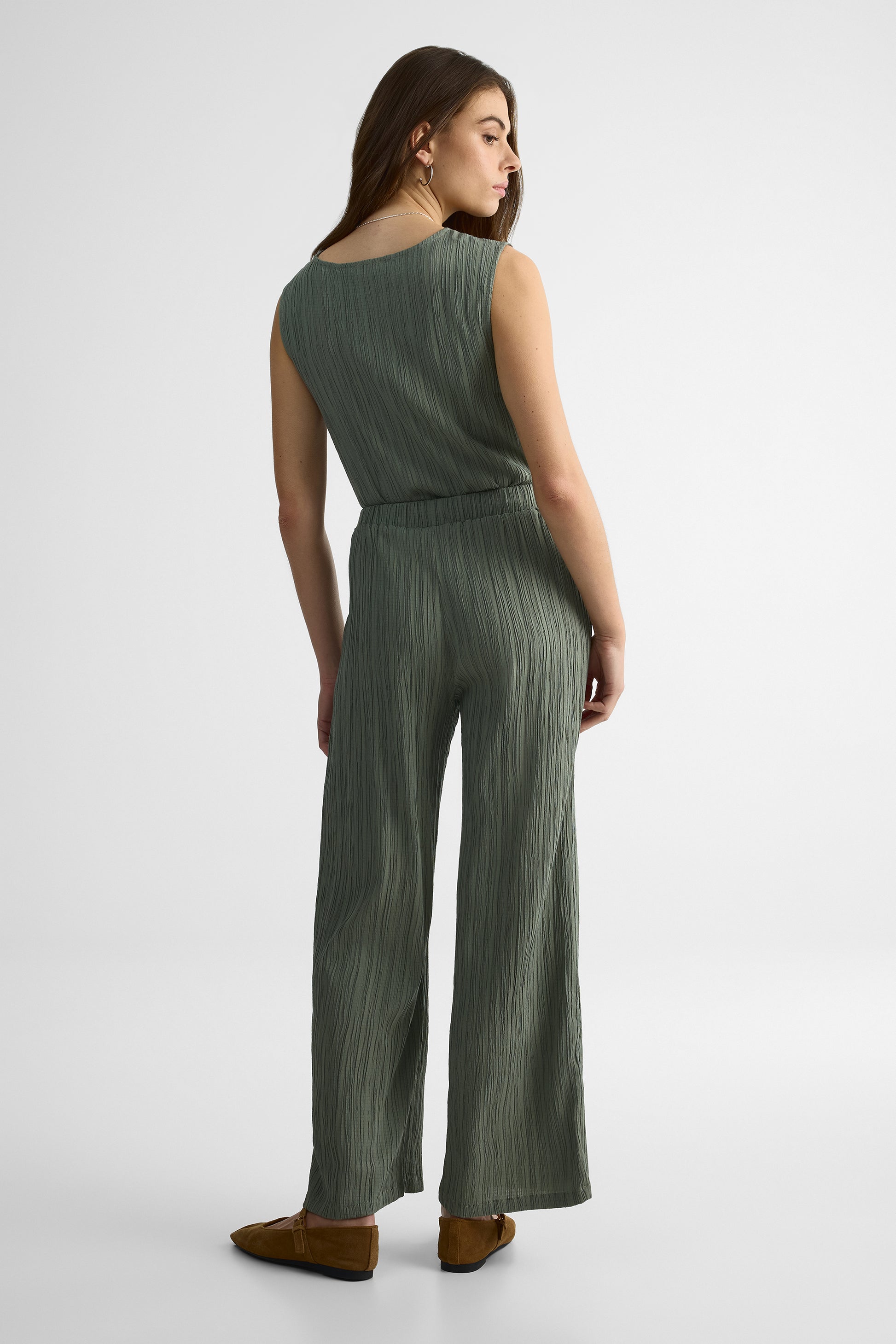 Pantalon élastique avec poches - femme && KAKI