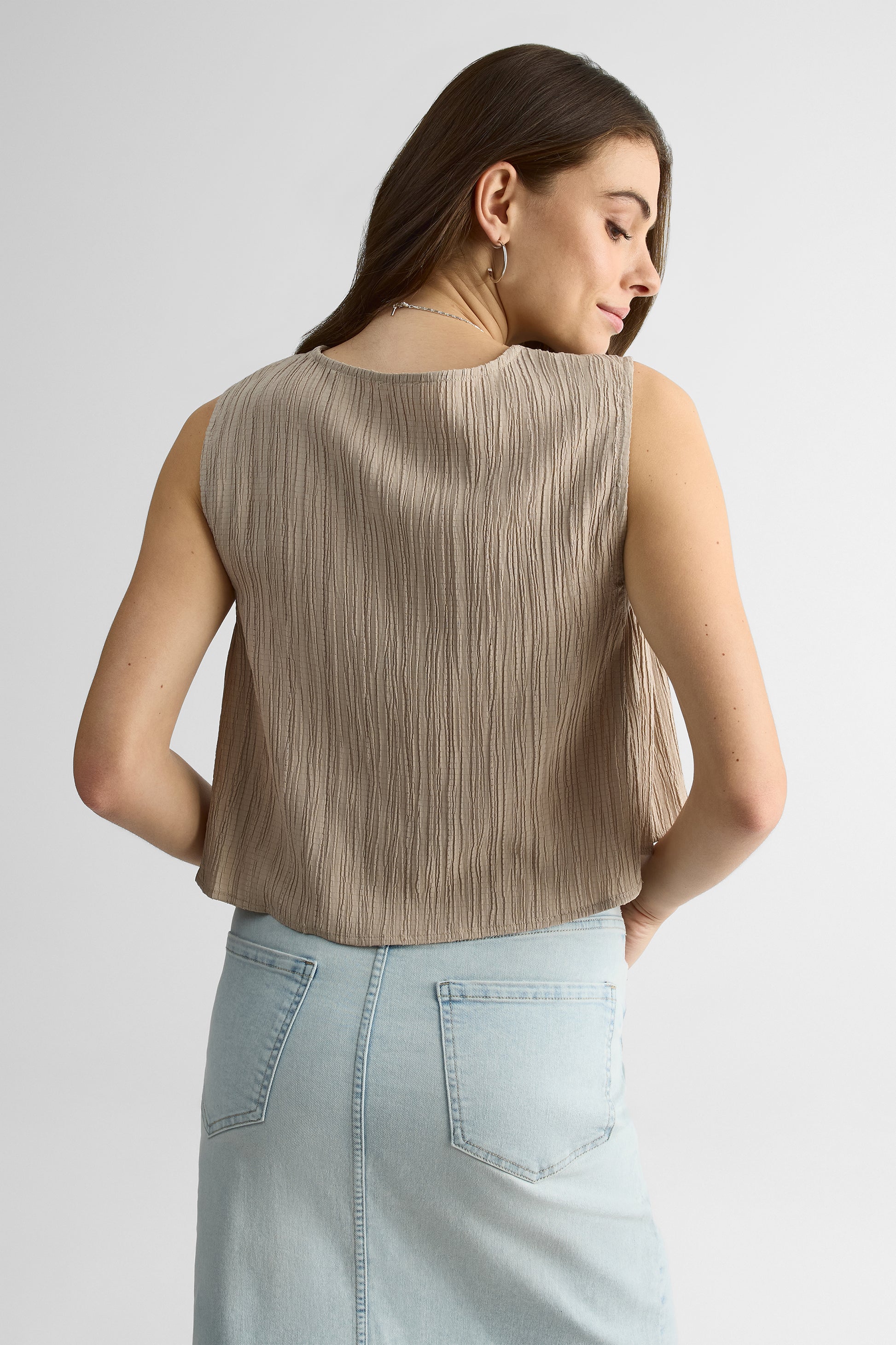Camisole col rond en viscose – Femme && BRONZÉ