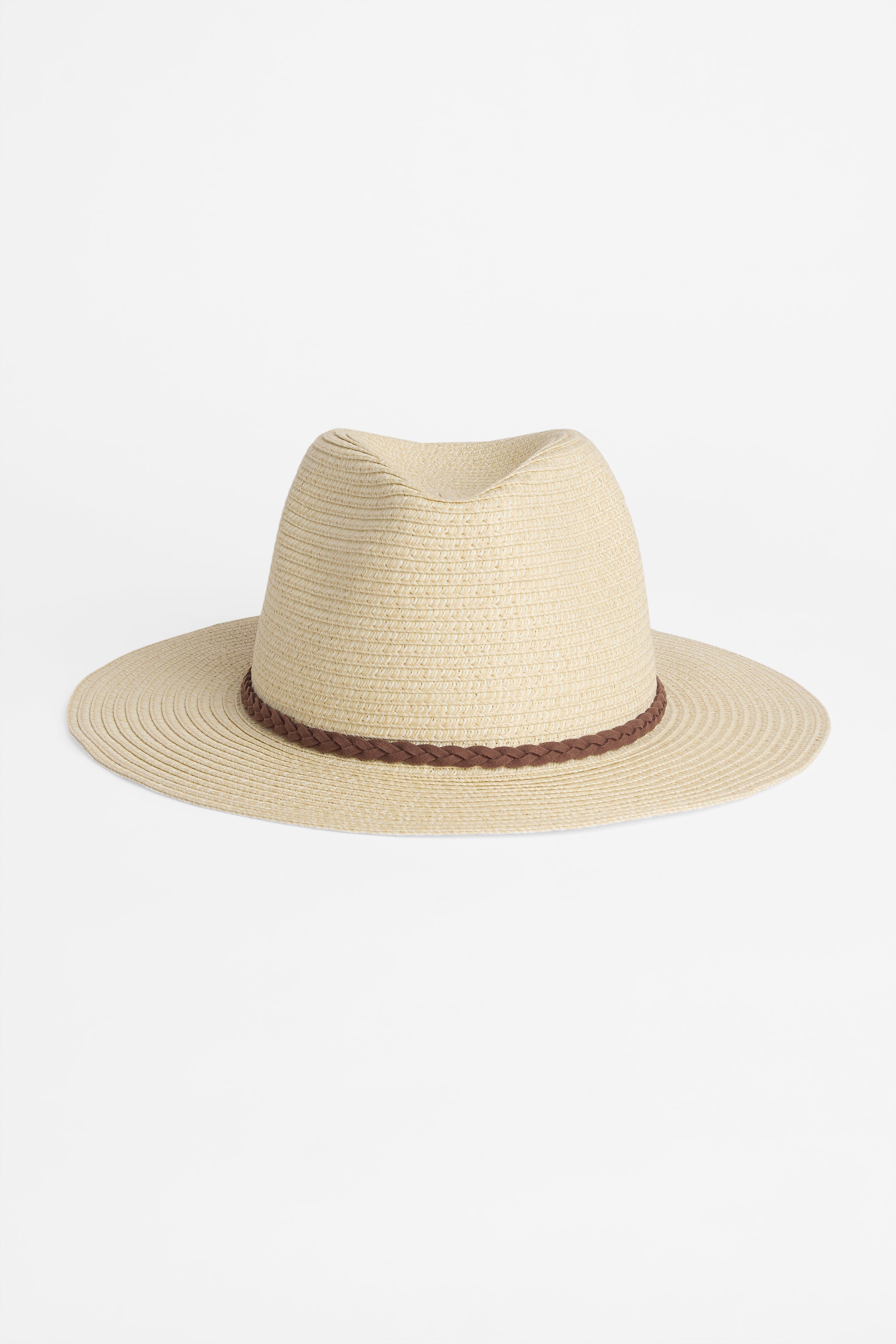 Chapeau de paille avec bande en suède - Enfant fille && NATUREL