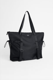 Sac fourre-tout bandoulière en polyester - Femme && NOIR