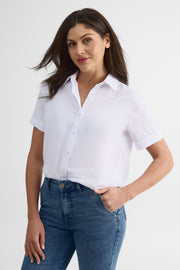 Chemisier M/courtes boxy fit satin - Femme && BLANC