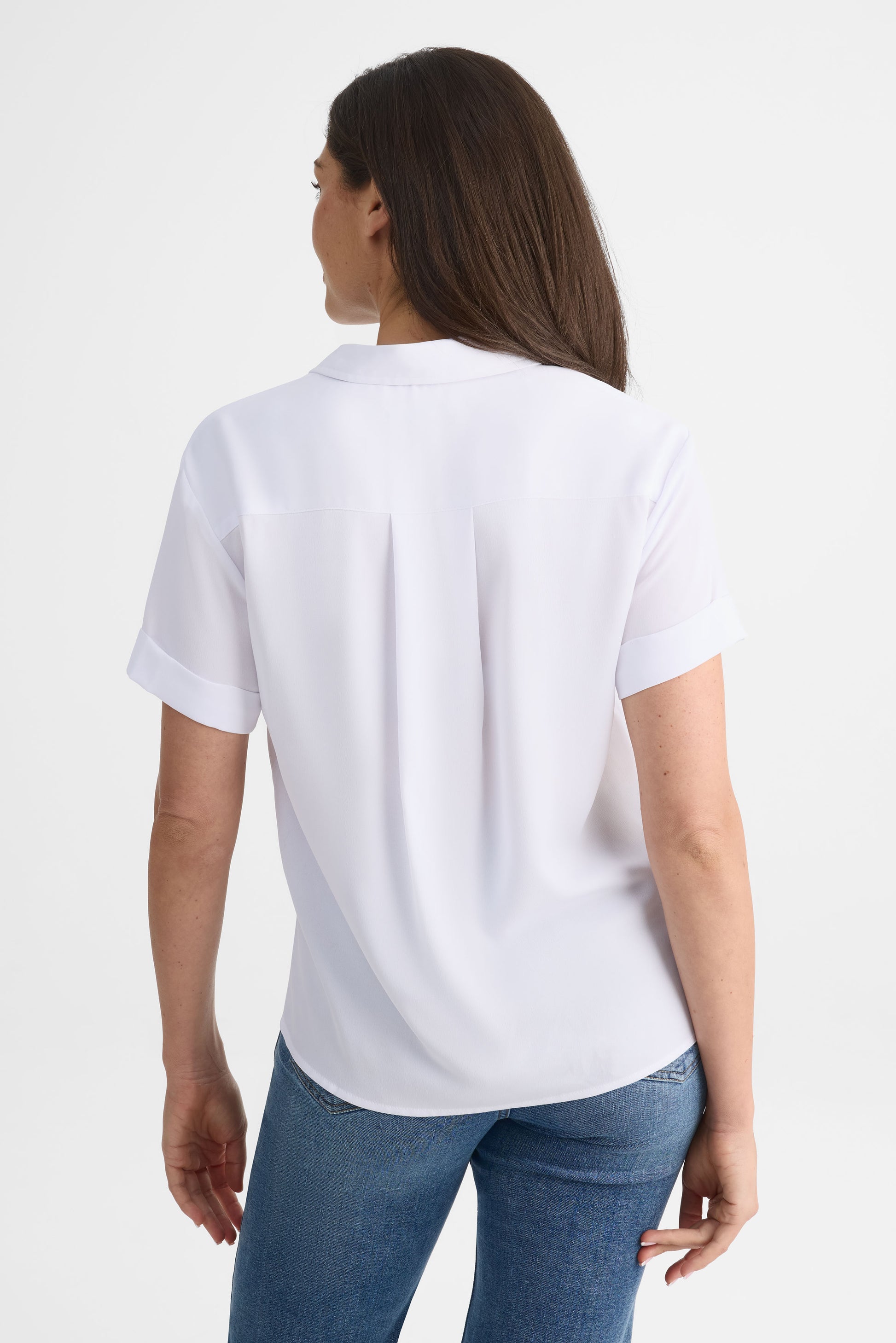 Chemisier M/courtes boxy fit satin - Femme && BLANC
