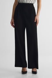 Pantalon jambe droite taille haute - Femme && NOIR