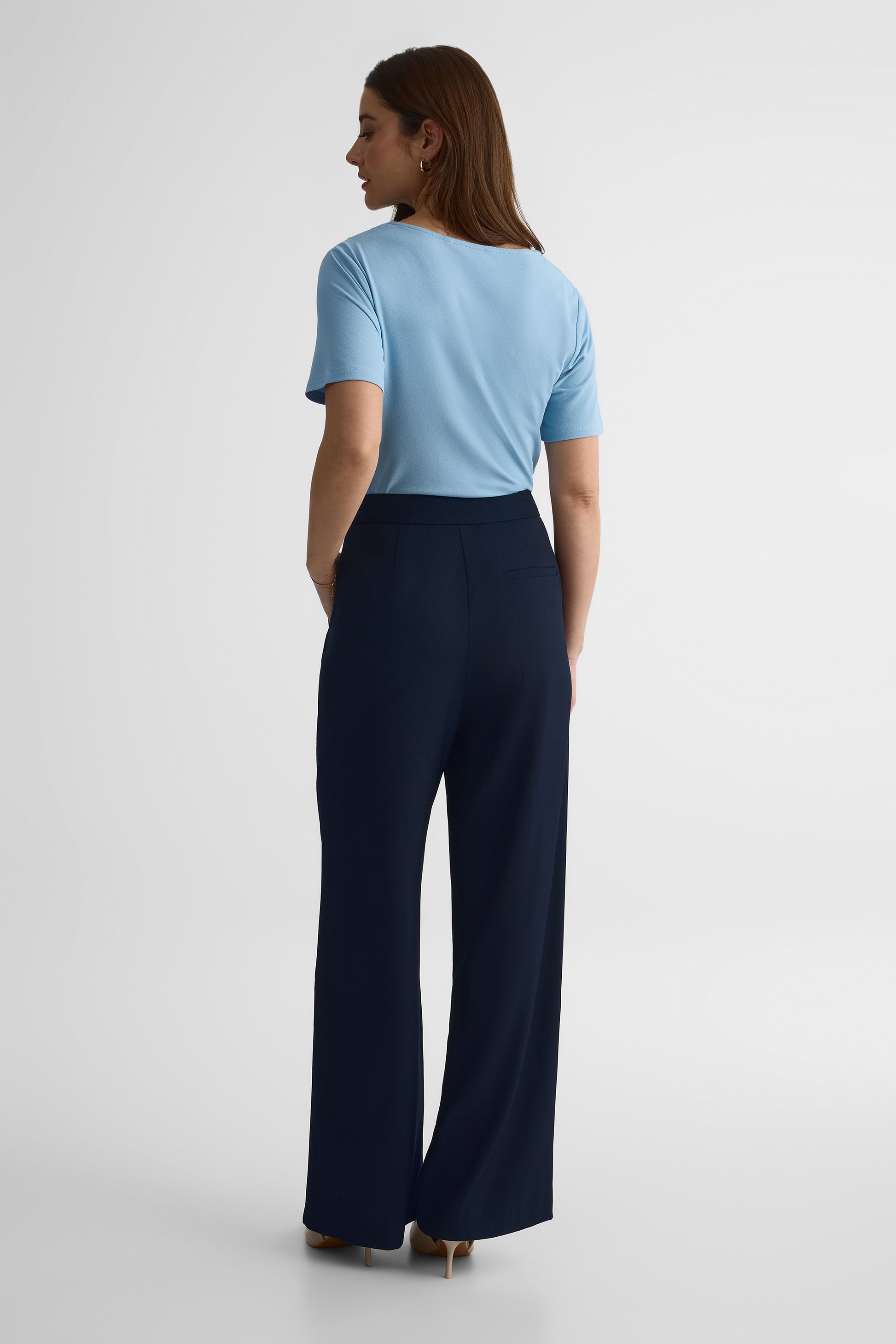 Pantalon jambe droite taille haute - Femme && MARIN