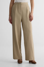 Pantalon jambe droite taille haute - Femme && RAYURE