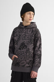 Chandail ouaté à capuchon – Ado garçon && GRIS MULTI