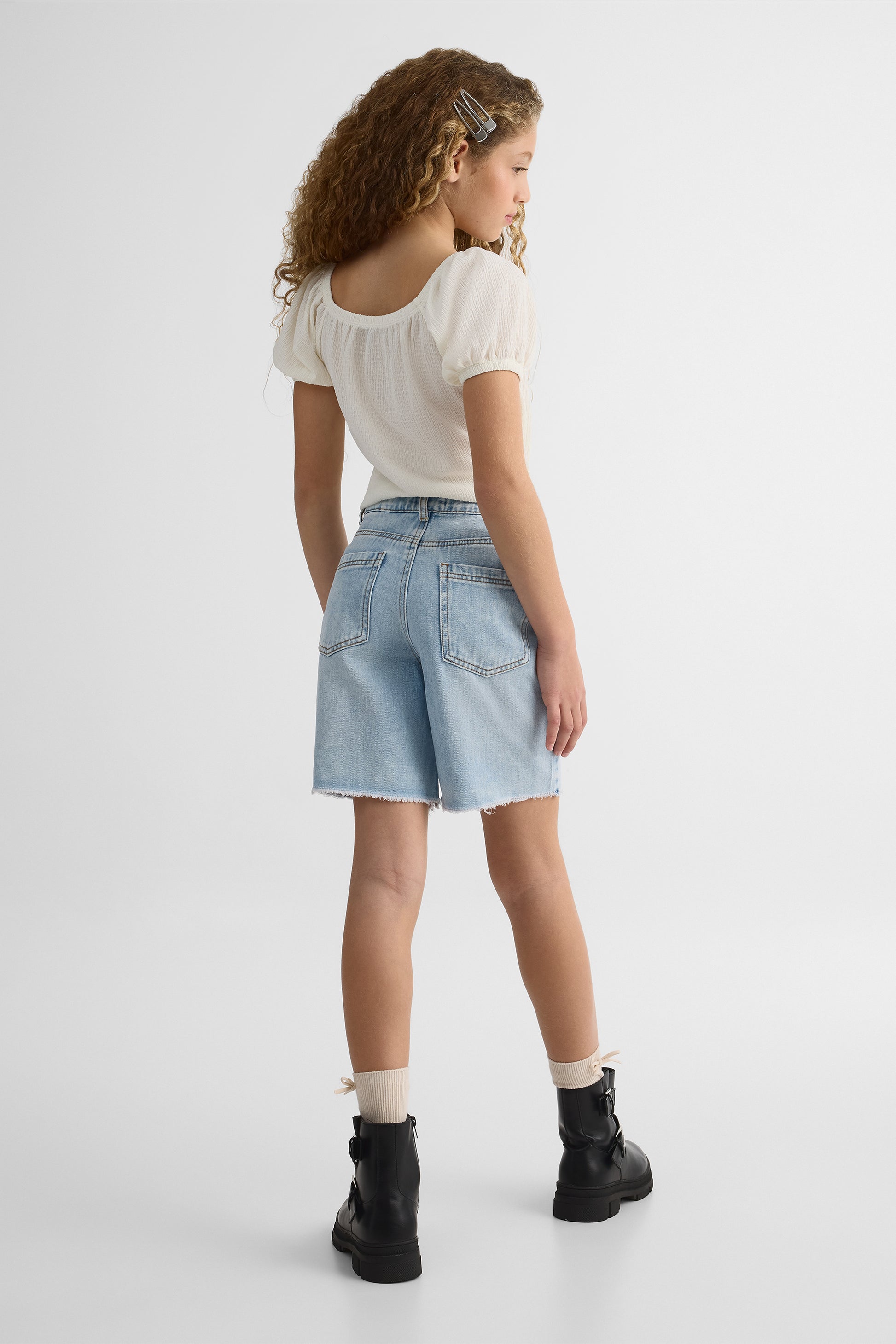 Bermudas en denim taille basse – Homme && DENIM PALE