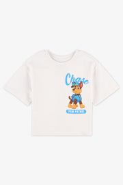 Chandail M/courtes graphique Chase - Bébé garçon && BLANC
