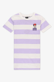 Robe M/courtes rayée Minnie – Enfant fille && LAVANDE/MULTI
