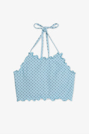 Haut de maillot crop top imprimé - Ado fille && BLEU MULTI