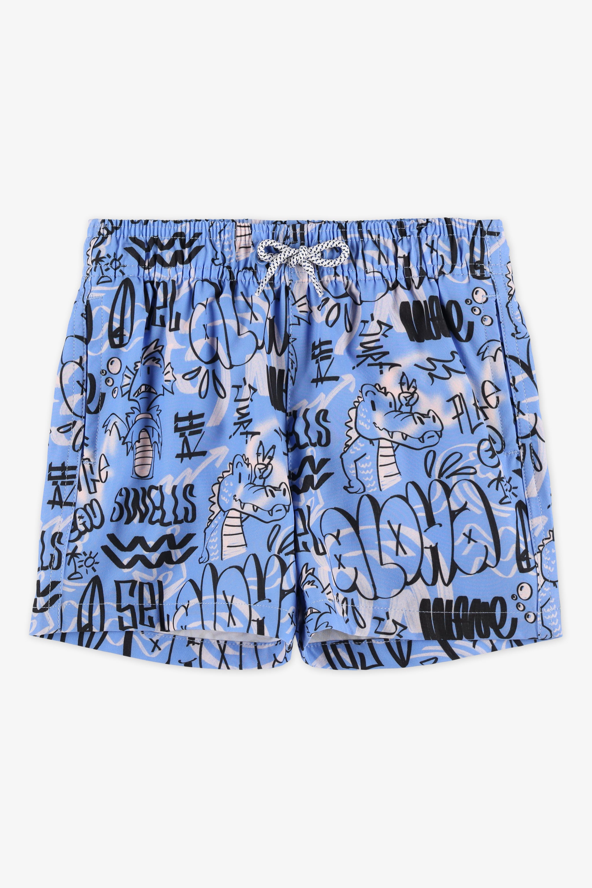 Maillot de bain short élastique - Enfant garçon && BLEU MULTI