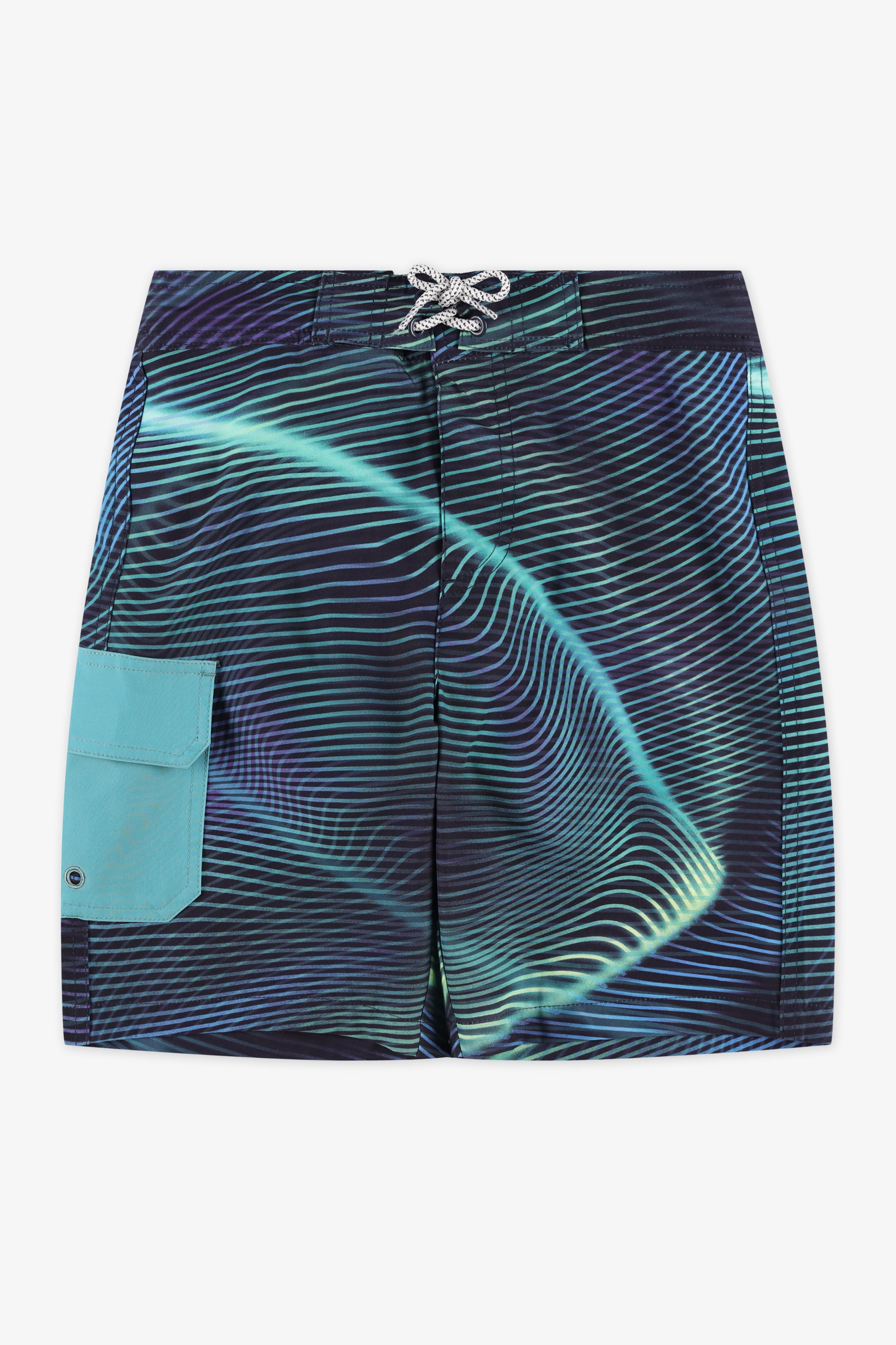 Maillot de bain boardshort à poche - Ado garçon && MARIN/MULTI