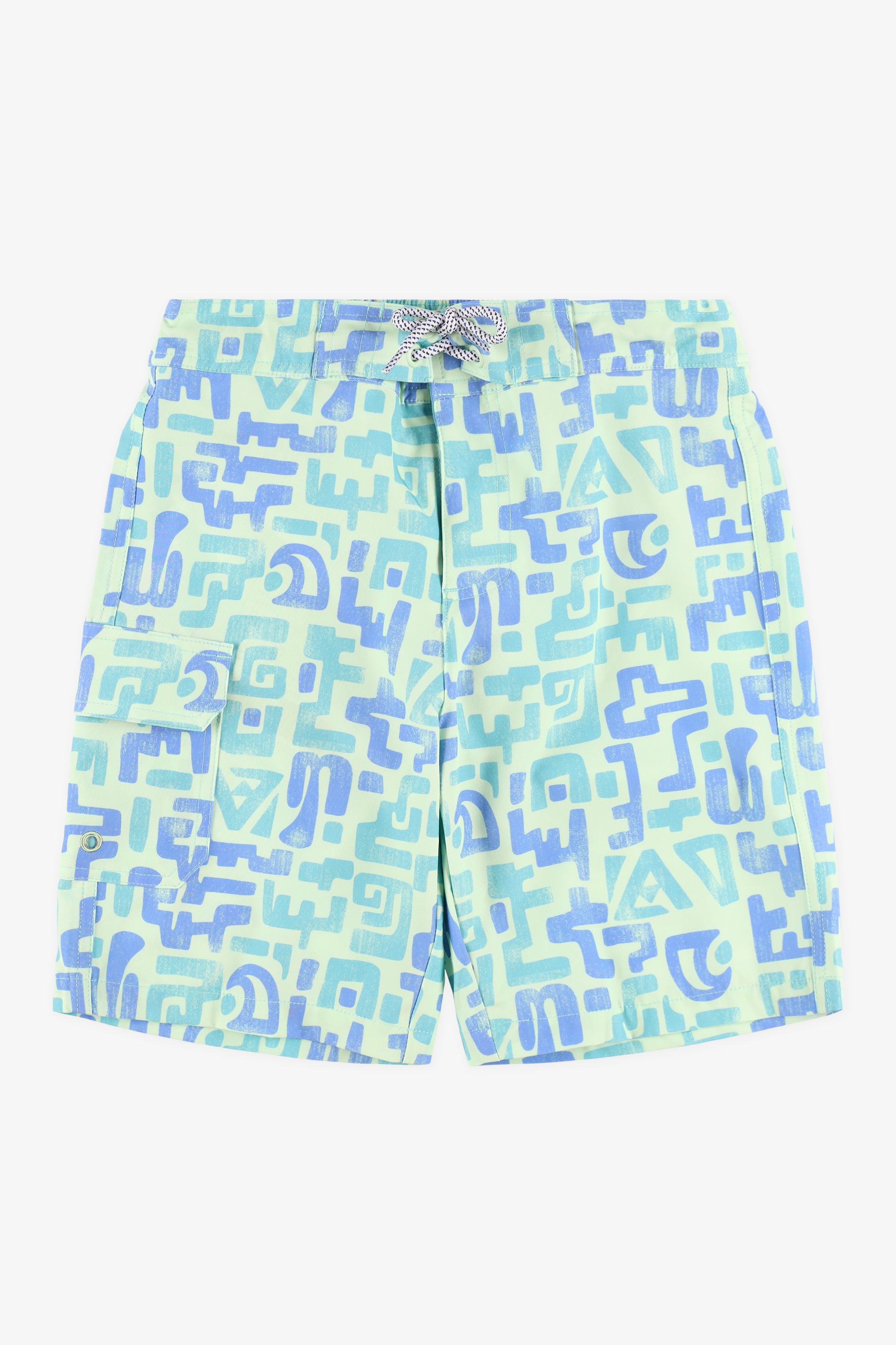 Maillot de bain boardshort à poche - Ado garçon && VERT/MULTI