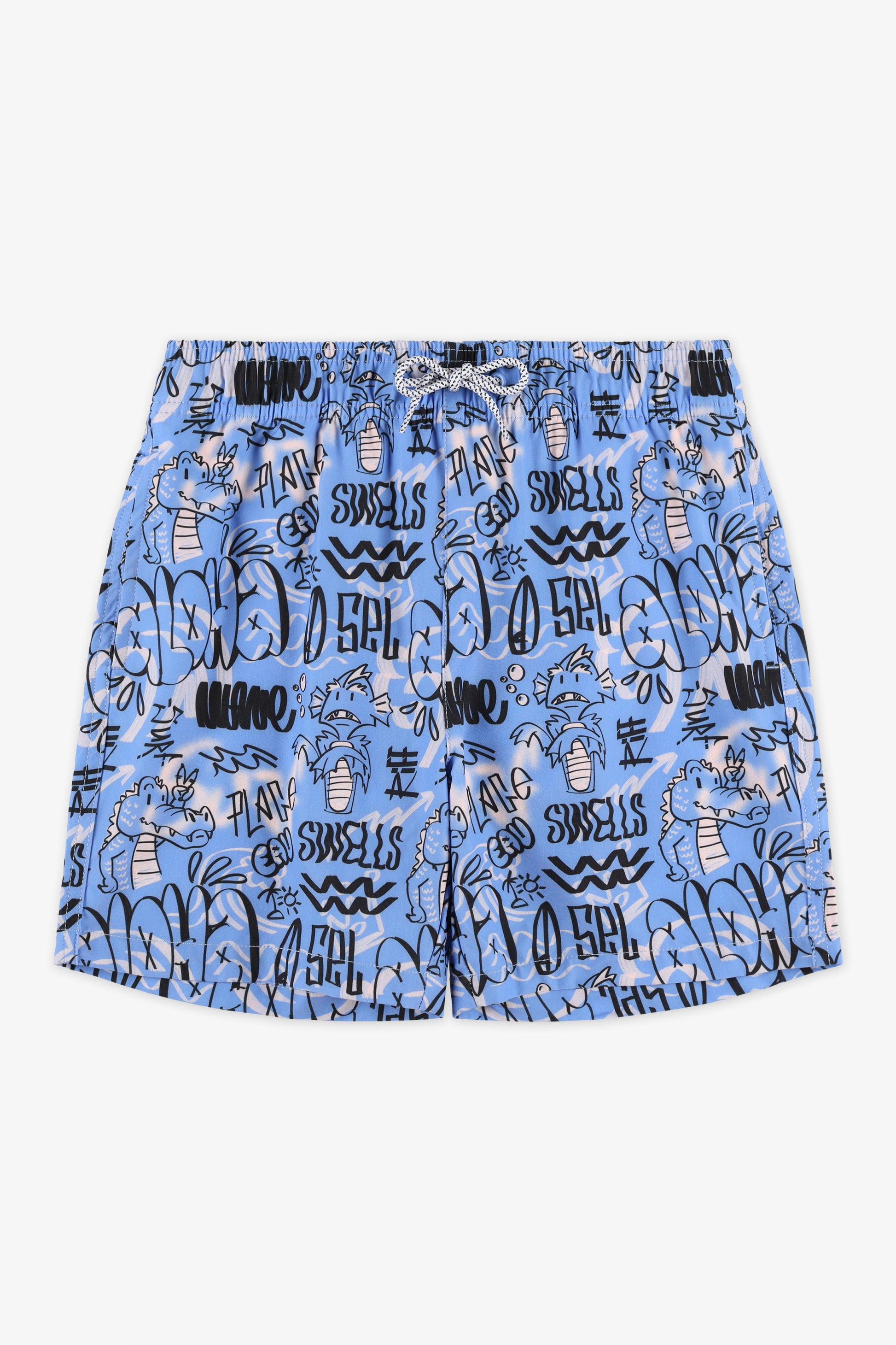 Maillot de bain short élastique – Ado garçon && BLEU MULTI