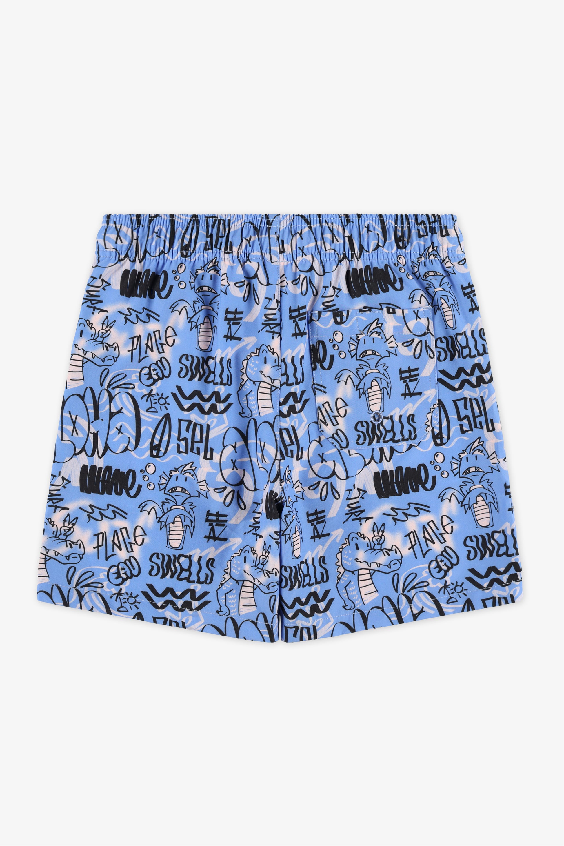 Maillot de bain short élastique – Ado garçon && BLEU MULTI